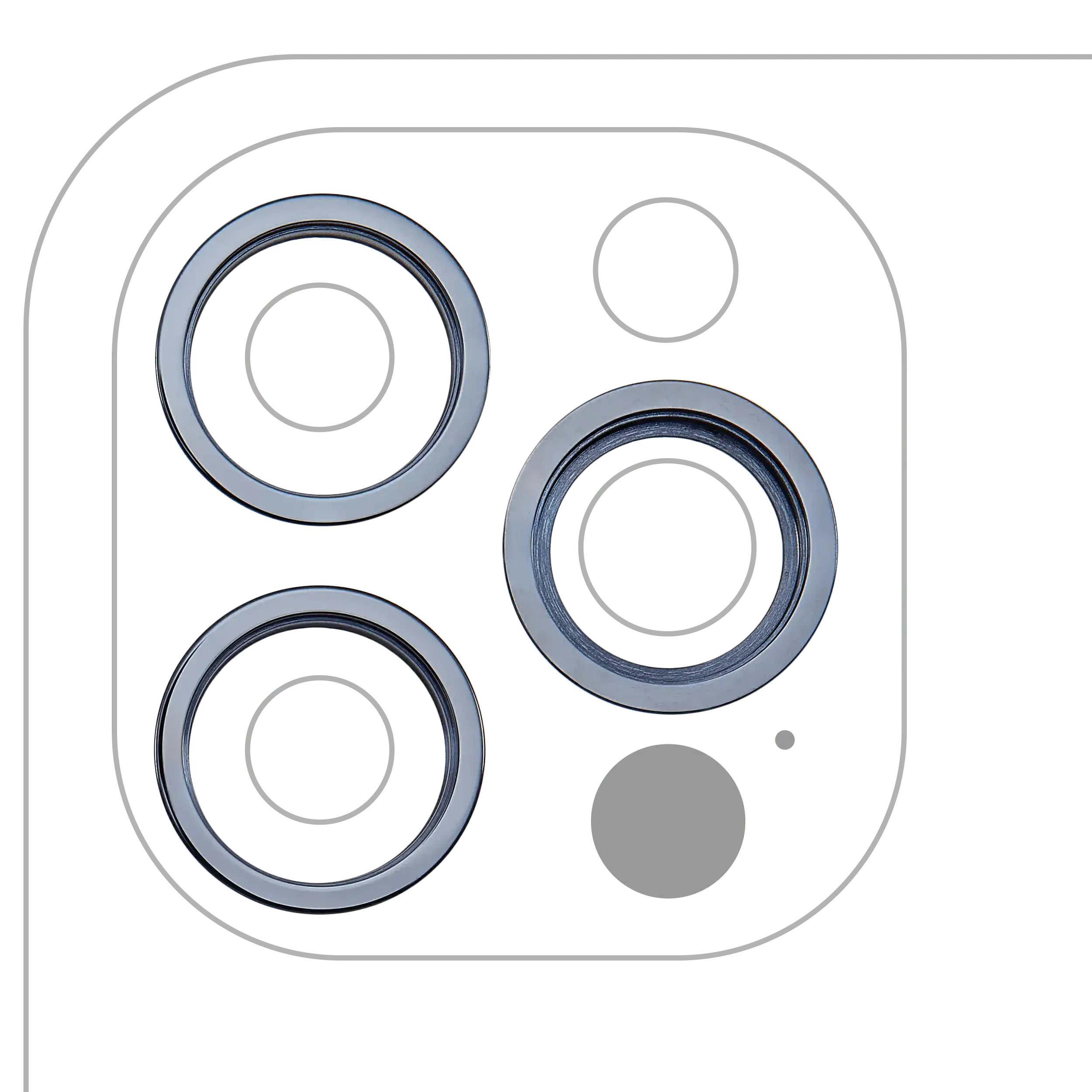 Cornice fotocamera posteriore Ring Only per iPhone 12 Pro (Pacific Blu) (3 set pezzi)