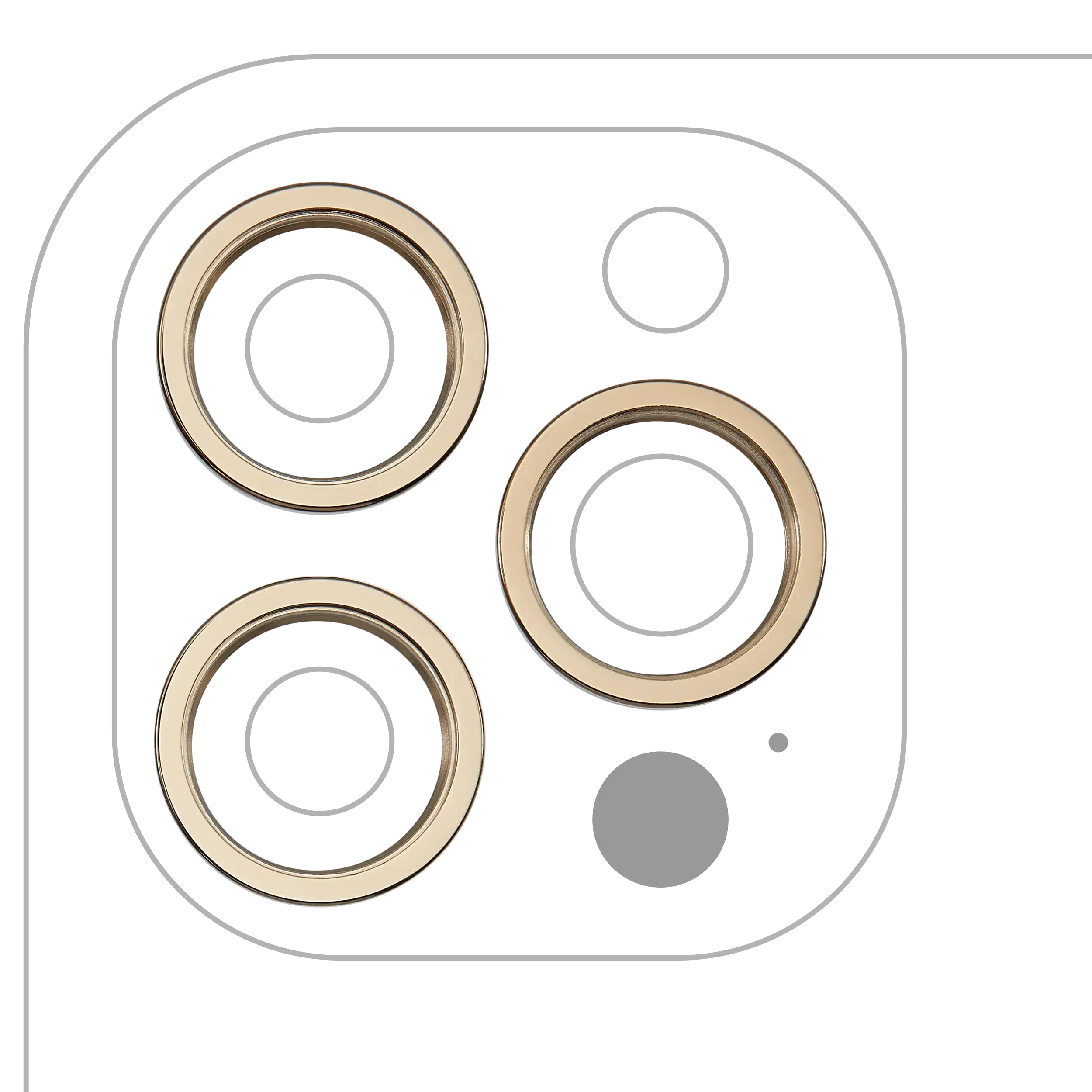 Cornice fotocamera posteriore Ring Only per iPhone 12 Pro Max (Oro) (3 set pezzi)