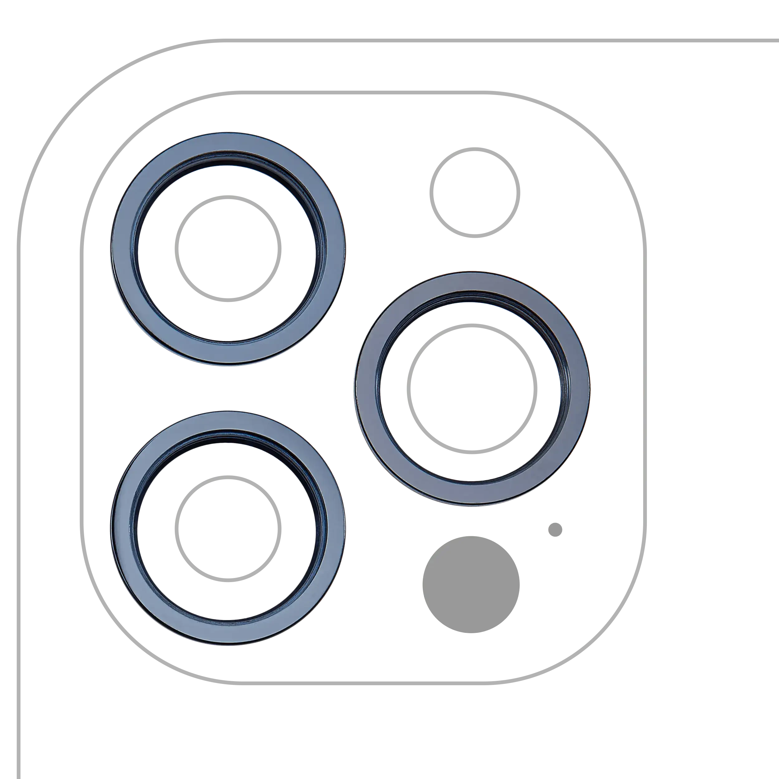 Cornice fotocamera posteriore Ring Only per iPhone 12 Pro Max (Pacific Blu) (3 set pezzi)