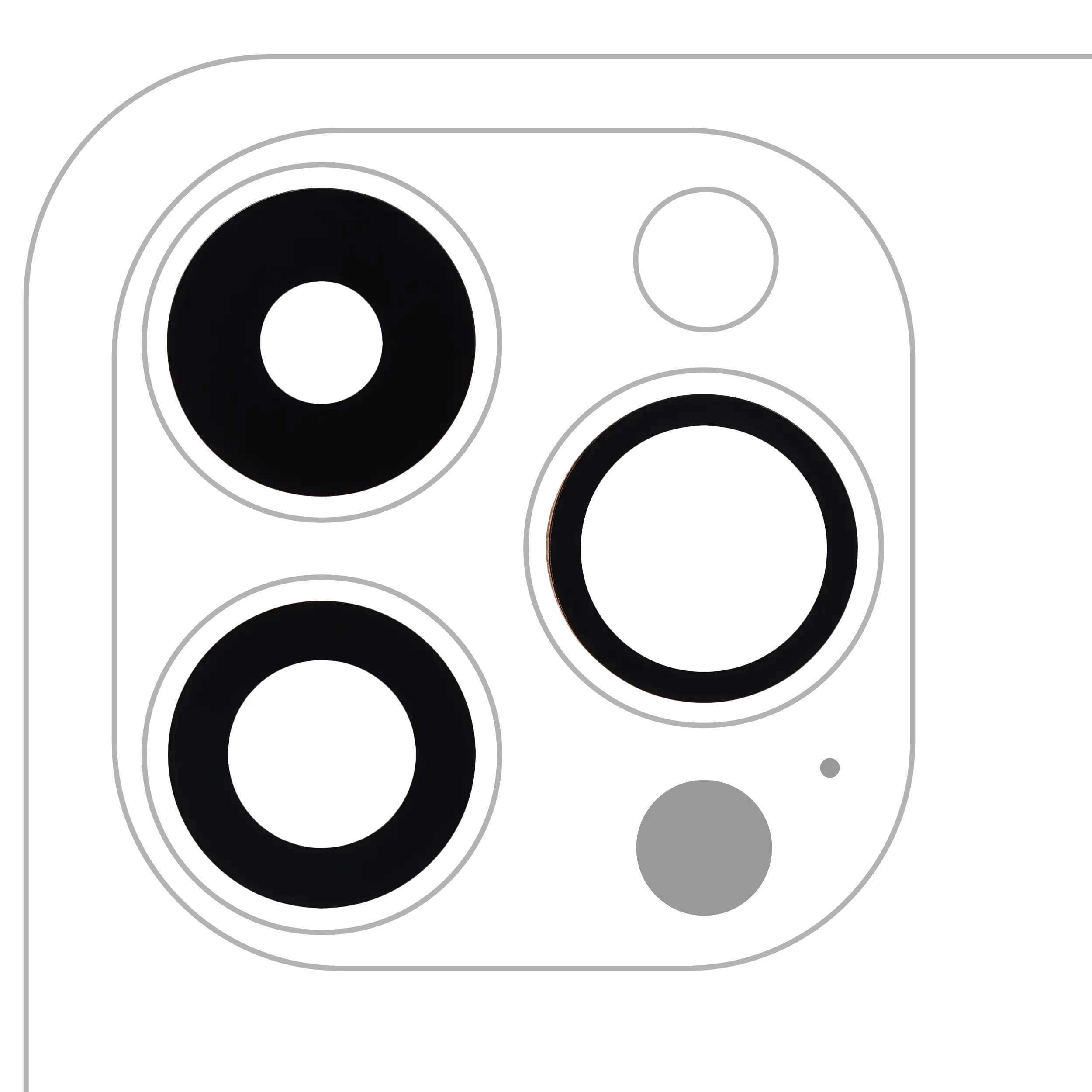 Lente fotocamera posteriore (solo vetro) con adesivo per iPhone 14 Pro / 14 Pro Max (3 set pezzi) (Aftermarket Plus) (10 pezzi)