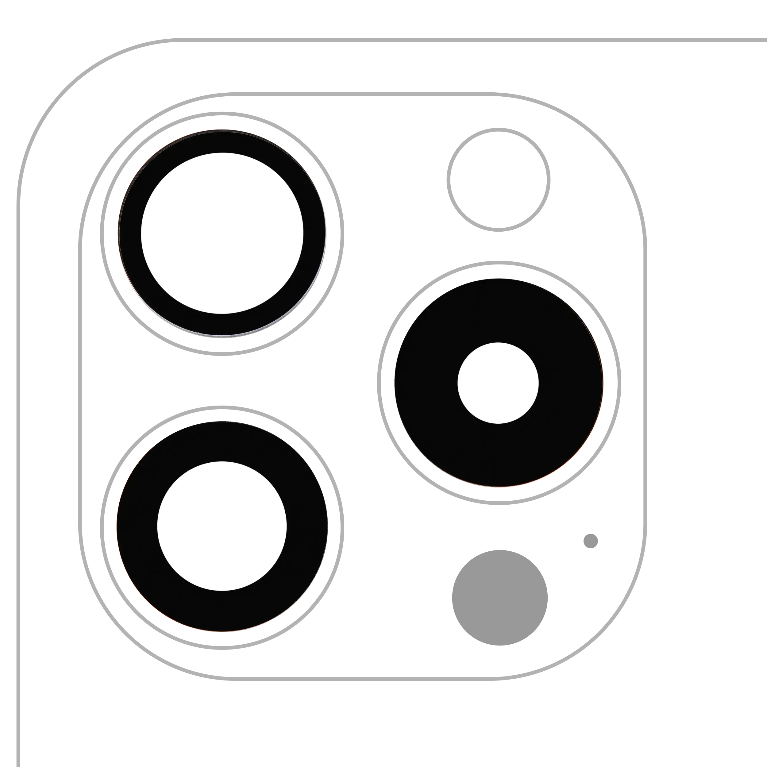 Lente fotocamera posteriore (solo vetro) con adesivo per iPhone 15 Pro (3 set pezzi) (Aftermarket Plus) (10 pezzi)