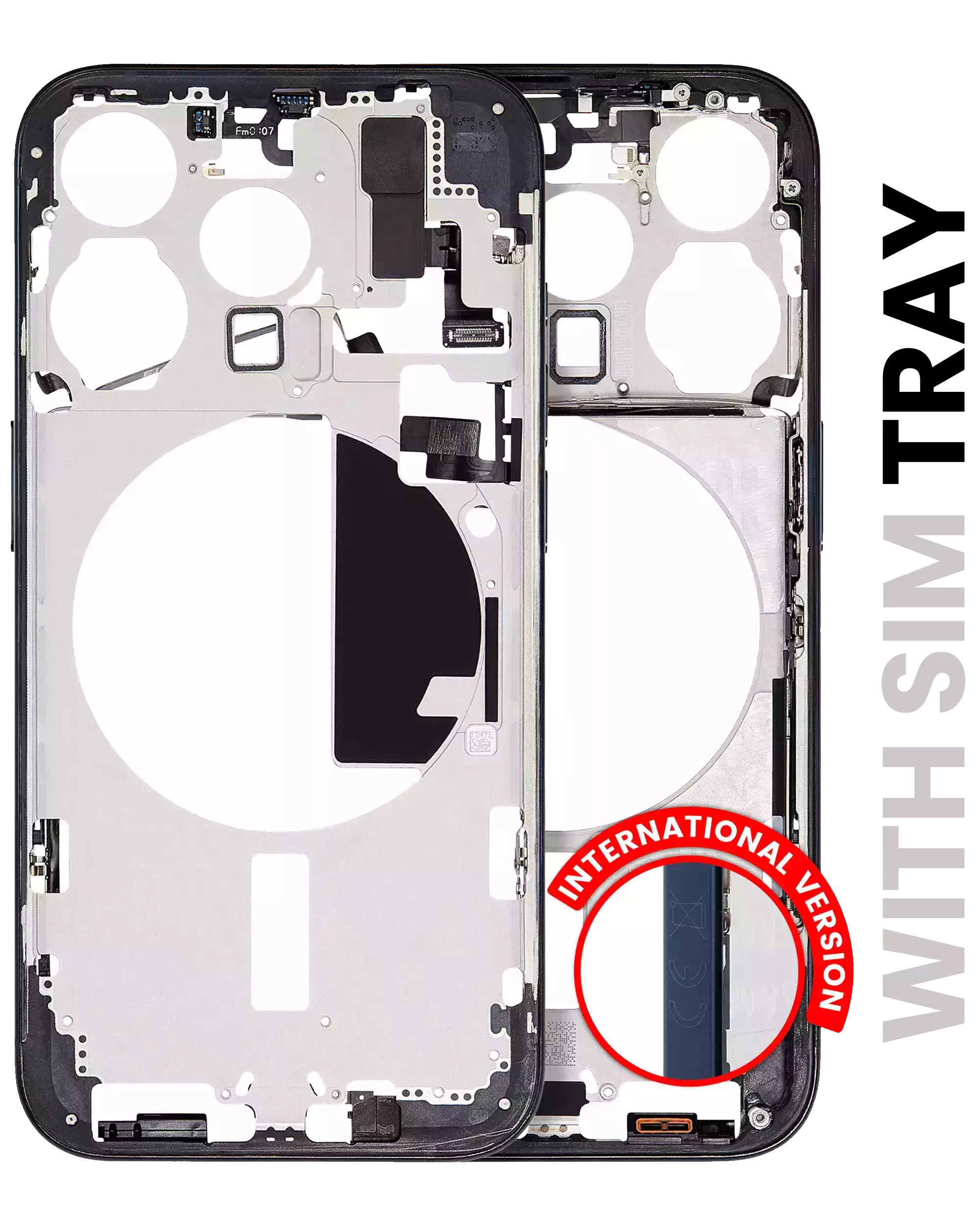Frame centrale W/ Minuteria per iPhone 15 Pro (EU / Global Version) (Used Service Pack Pull: grado A) (Titanio blu)
