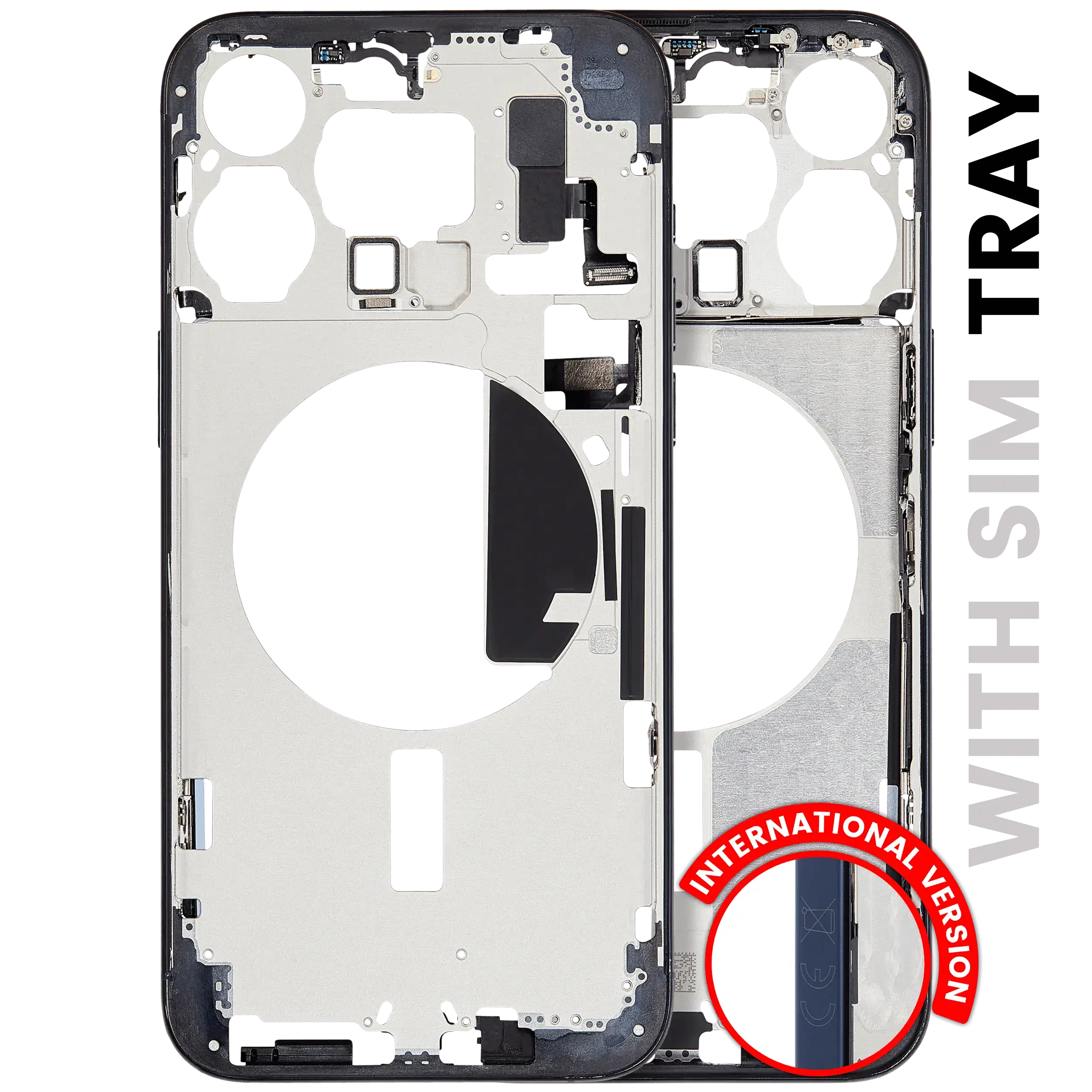 Frame centrale W/ Minuteria per iPhone 15 Pro Max (EU / Global Version) (Used Service Pack Pull: grado A) (Titanio blu)