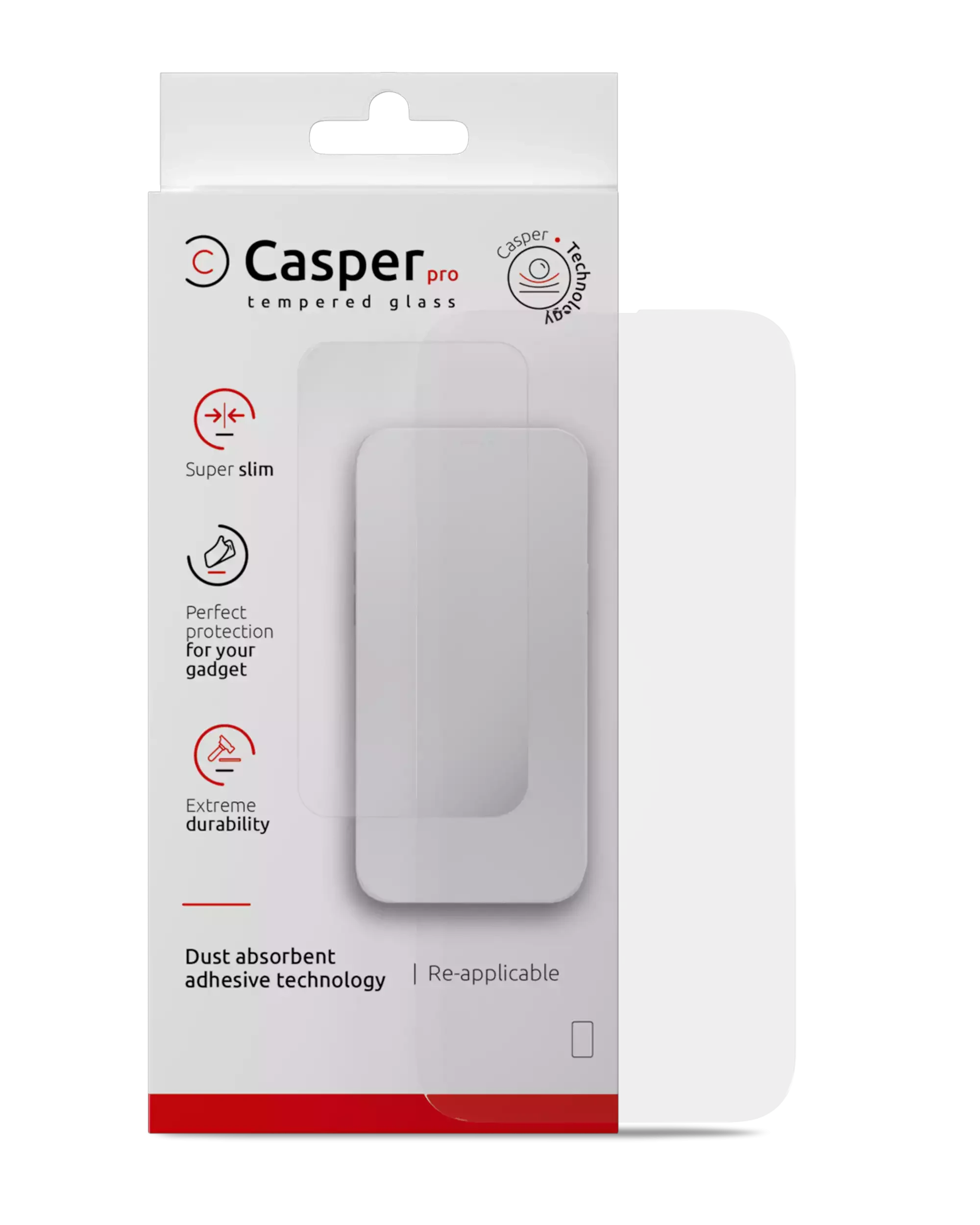 Casper Pro Vetro temperato per iPhone 16 Pro / 17 / 17 Pro (confezione retail) (Trasparente)