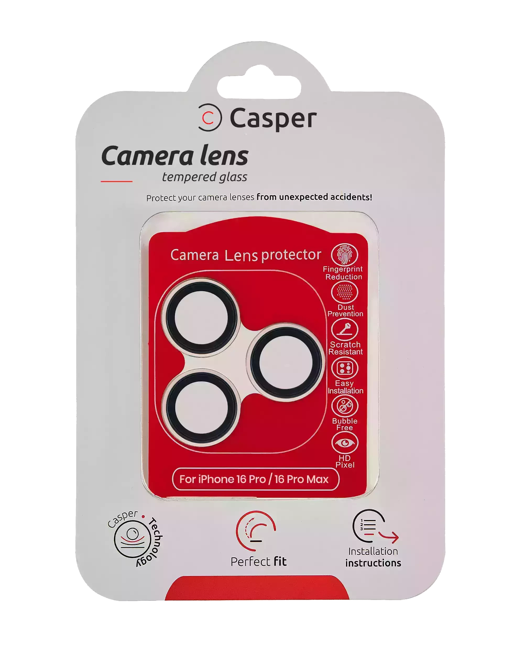 Vetro fotocamera Protector per iPhone 16 Pro / 16 Pro Max (Titanio naturale) (Trasparente)