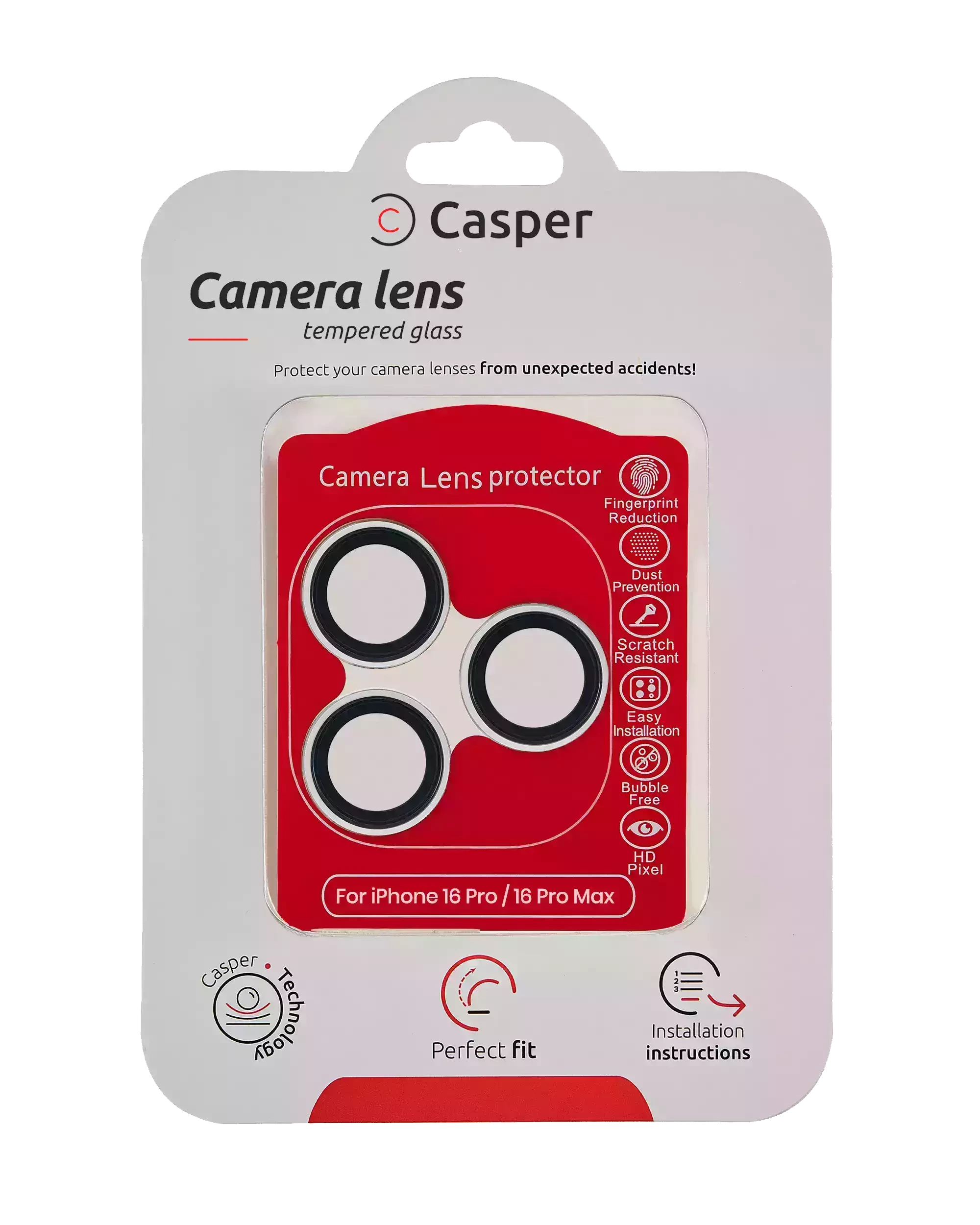 Vetro fotocamera Protector per iPhone 16 Pro / 16 Pro Max (Titanio bianco) (Trasparente)