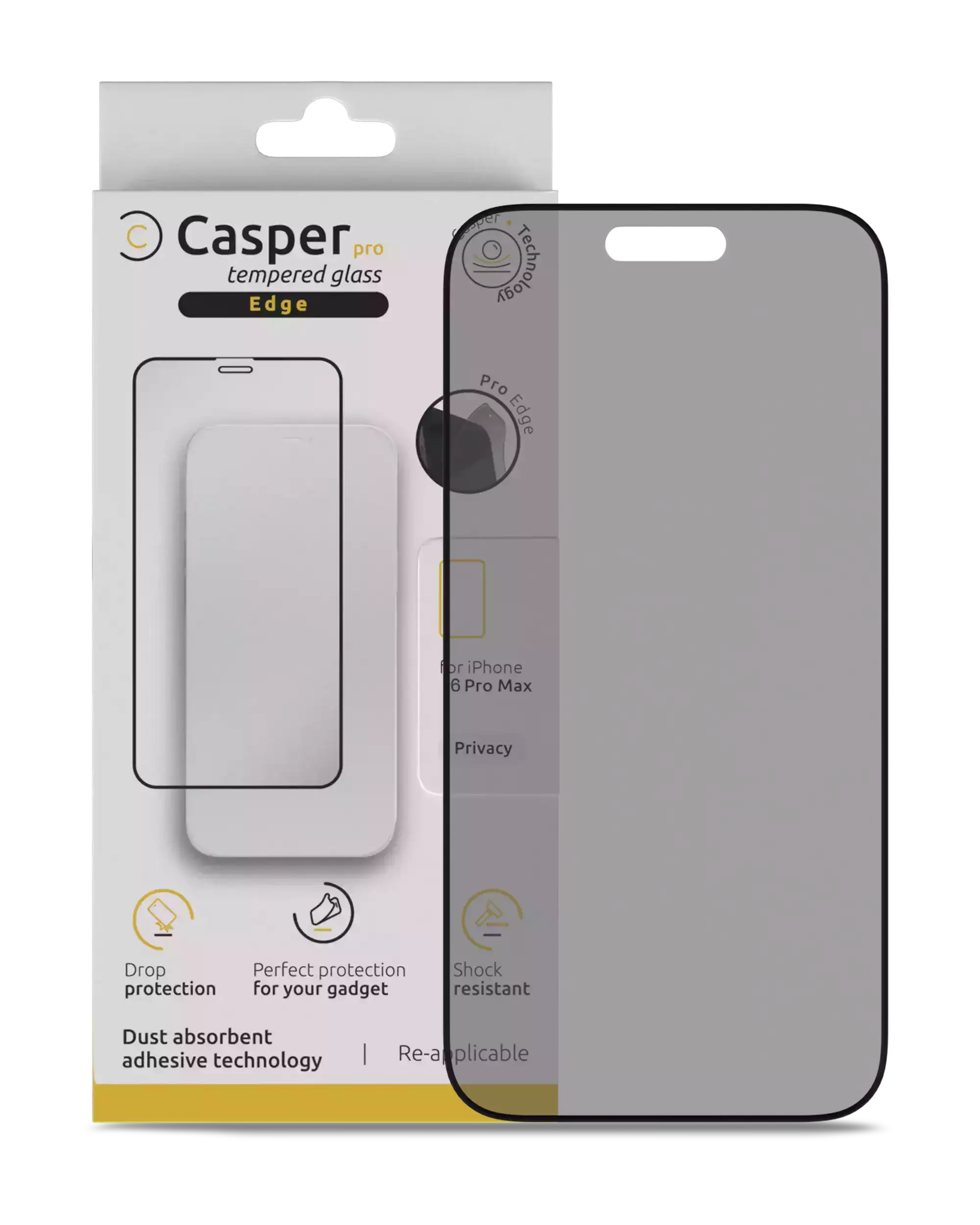 Pro Edge Vetro temperato per iPhone 16 Pro Max / 17 Pro Max (confezione retail) (Privacy)