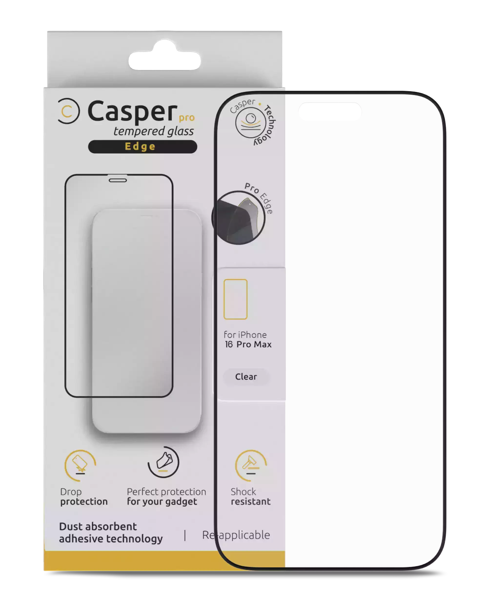 Pro Edge Vetro temperato per iPhone 16 Pro Max / 17 Pro Max (confezione retail) (Trasparente)