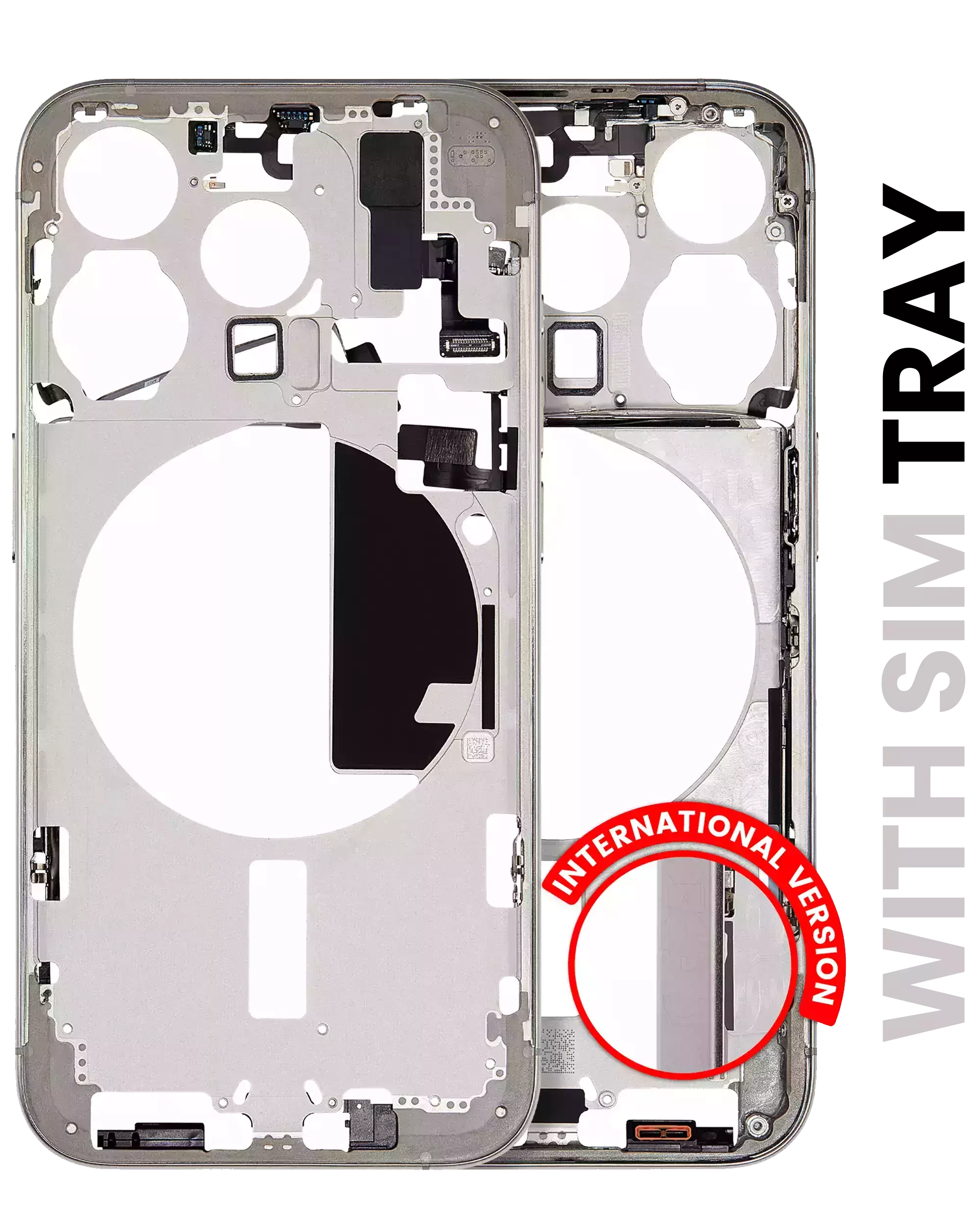 Frame centrale W/ Minuteria per iPhone 15 Pro (EU / Global Version) (Used Service Pack Pull: grado A) (Titanio naturale)