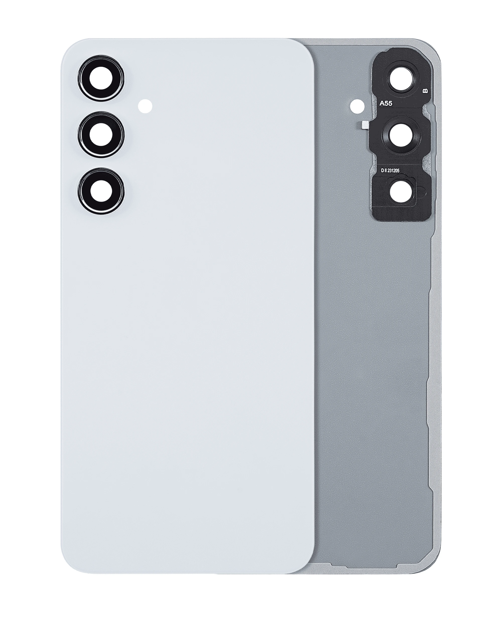 vetro cover posteriore con Vetro fotocamera per Samsung Galaxy A55 5G (A556 / 2024) (No Logo) (Iceblue)