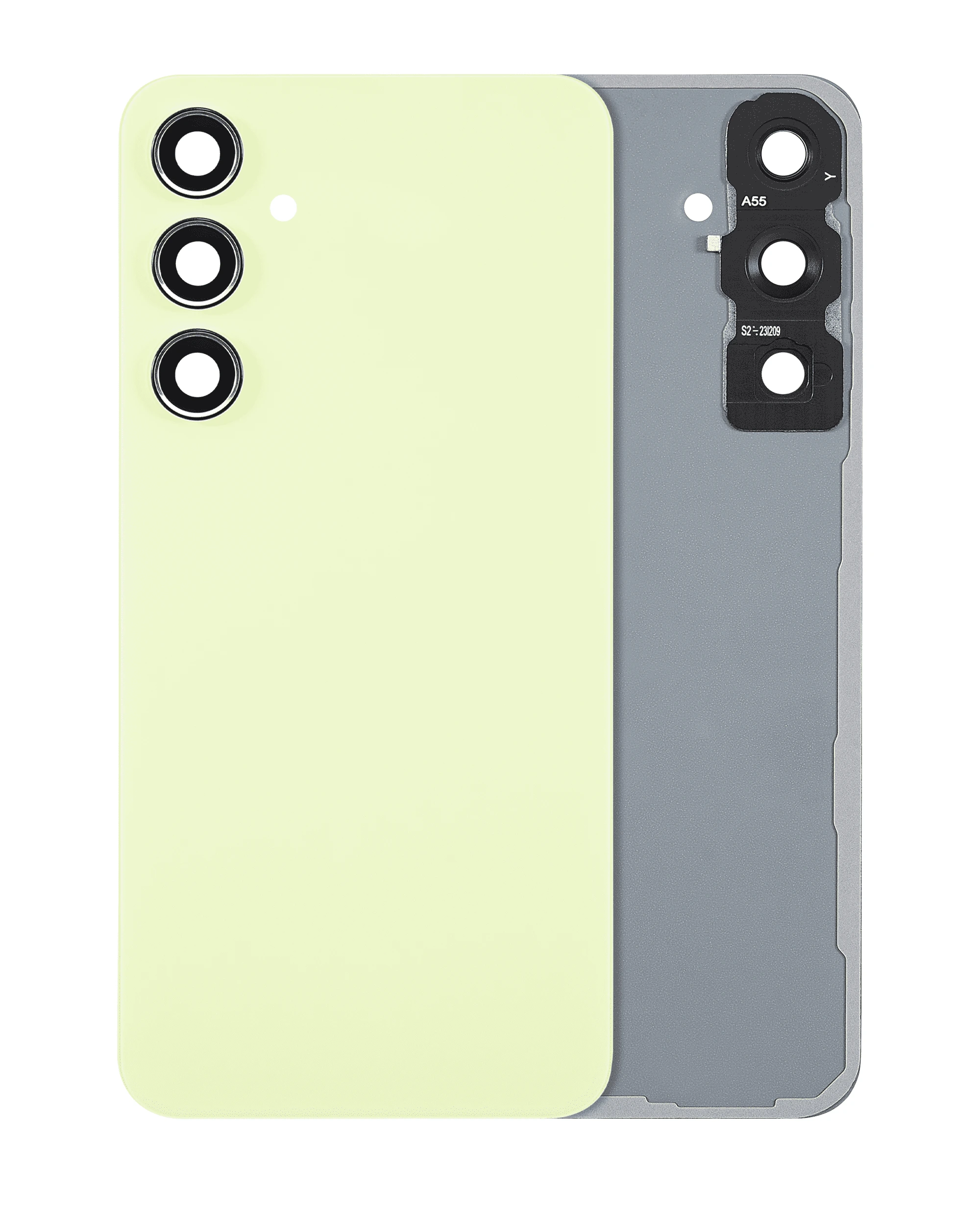 vetro cover posteriore con Vetro fotocamera per Samsung Galaxy A55 5G (A556 / 2024) (No Logo) (Lemon)