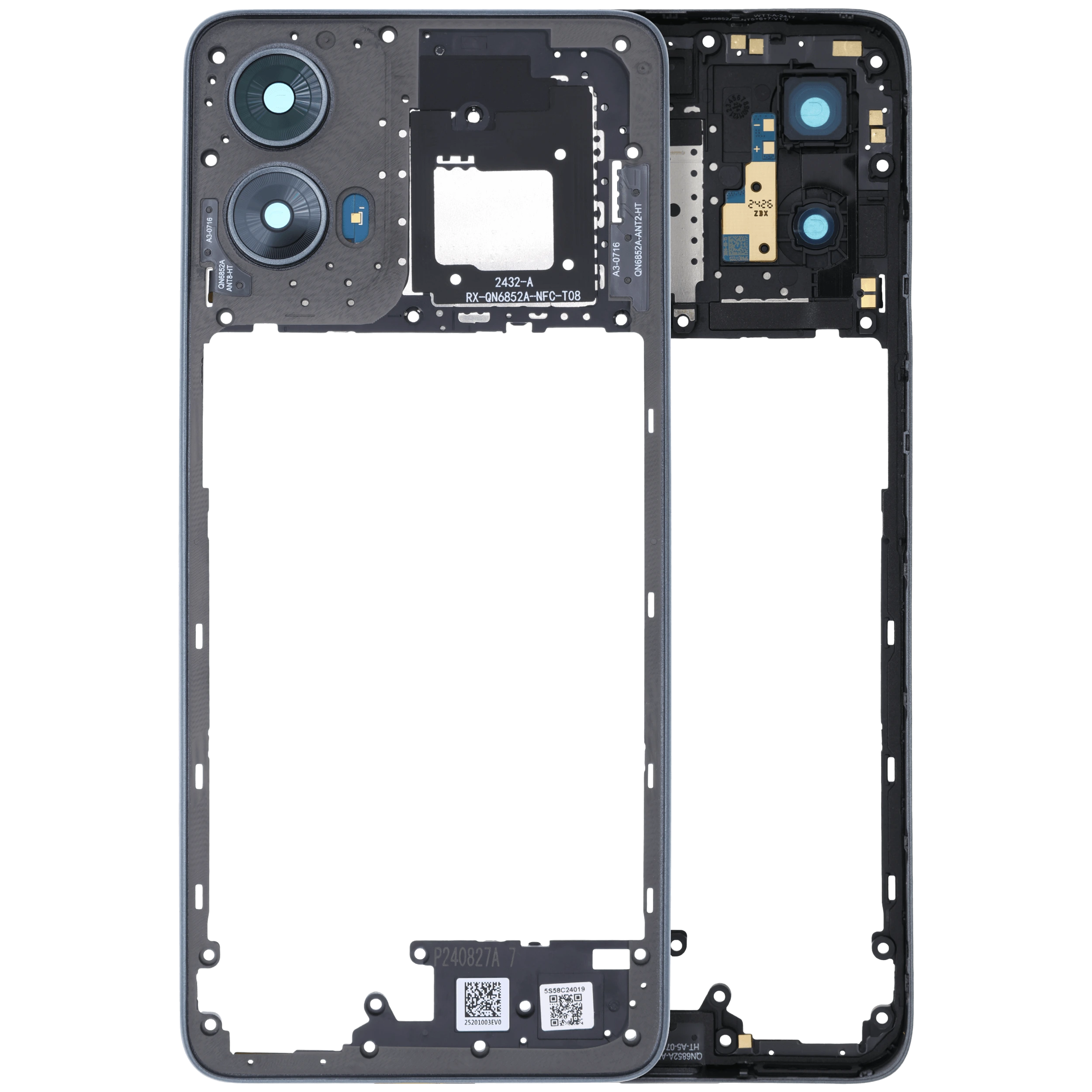 Frame centrale per Motorola Moto G 5G (XT2417 / 2024) (Service Pack) (Sedona Verde salvia)
