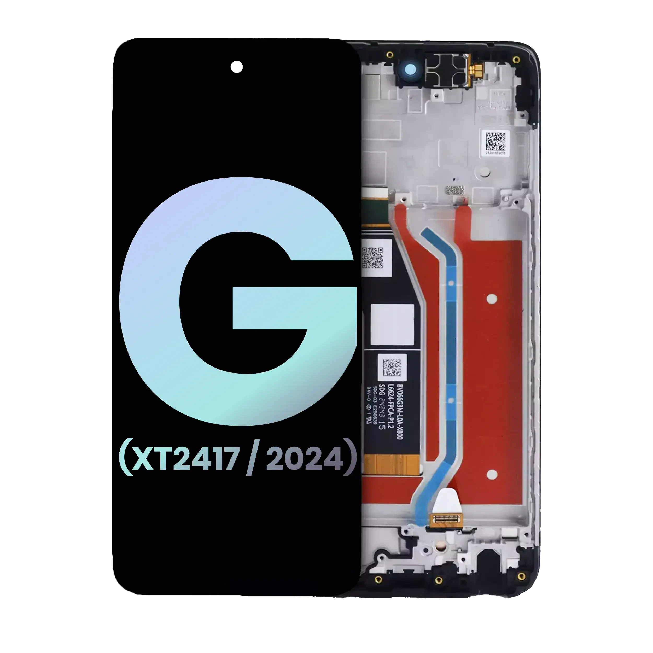 Display LCD completo con Frame per Motorola Moto G 5G (XT2417 / 2024) (Service Pack) (Verde salvia Verde)