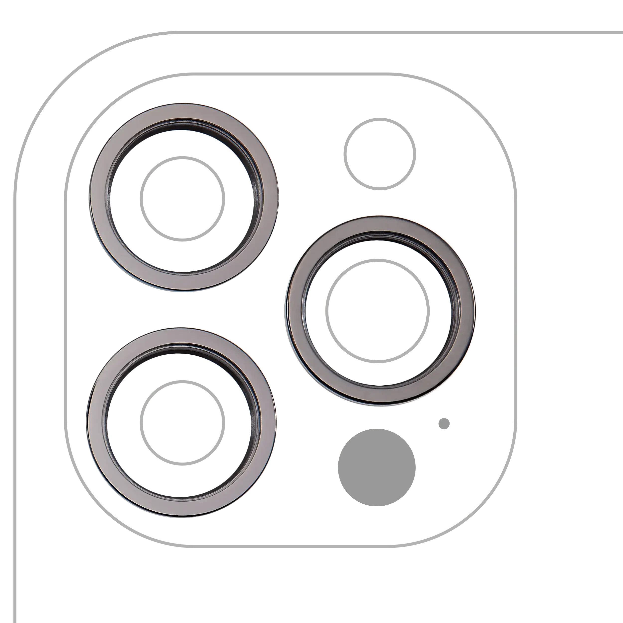 Cornice fotocamera posteriore Ring Only per iPhone 12 Pro Max (Grafite) (3 set pezzi)