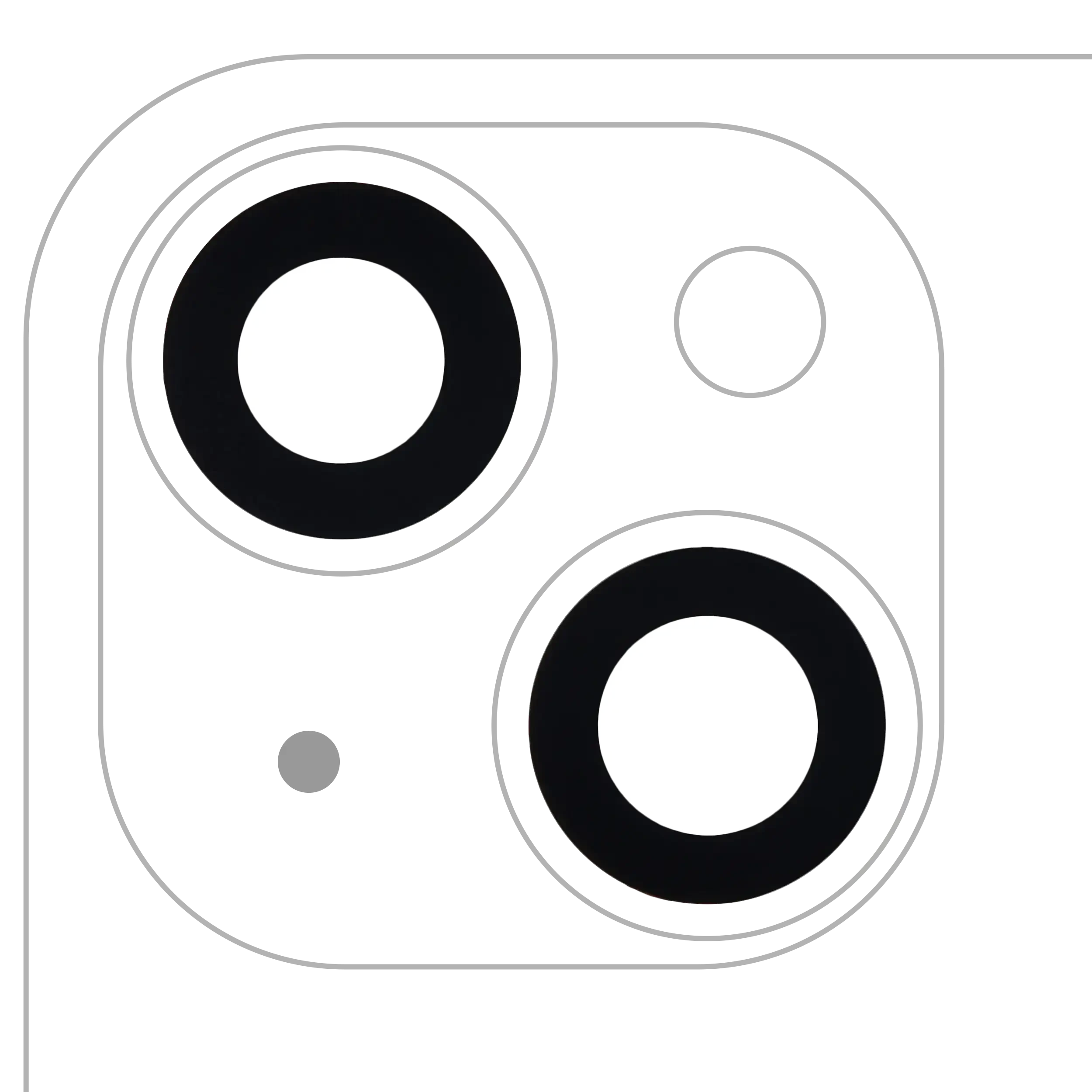 Lente fotocamera posteriore (solo vetro) con adesivo per iPhone 14 / 14 Plus / 15 / 15 Plus (2 set pezzi) (Aftermarket Plus) (10 pezzi)