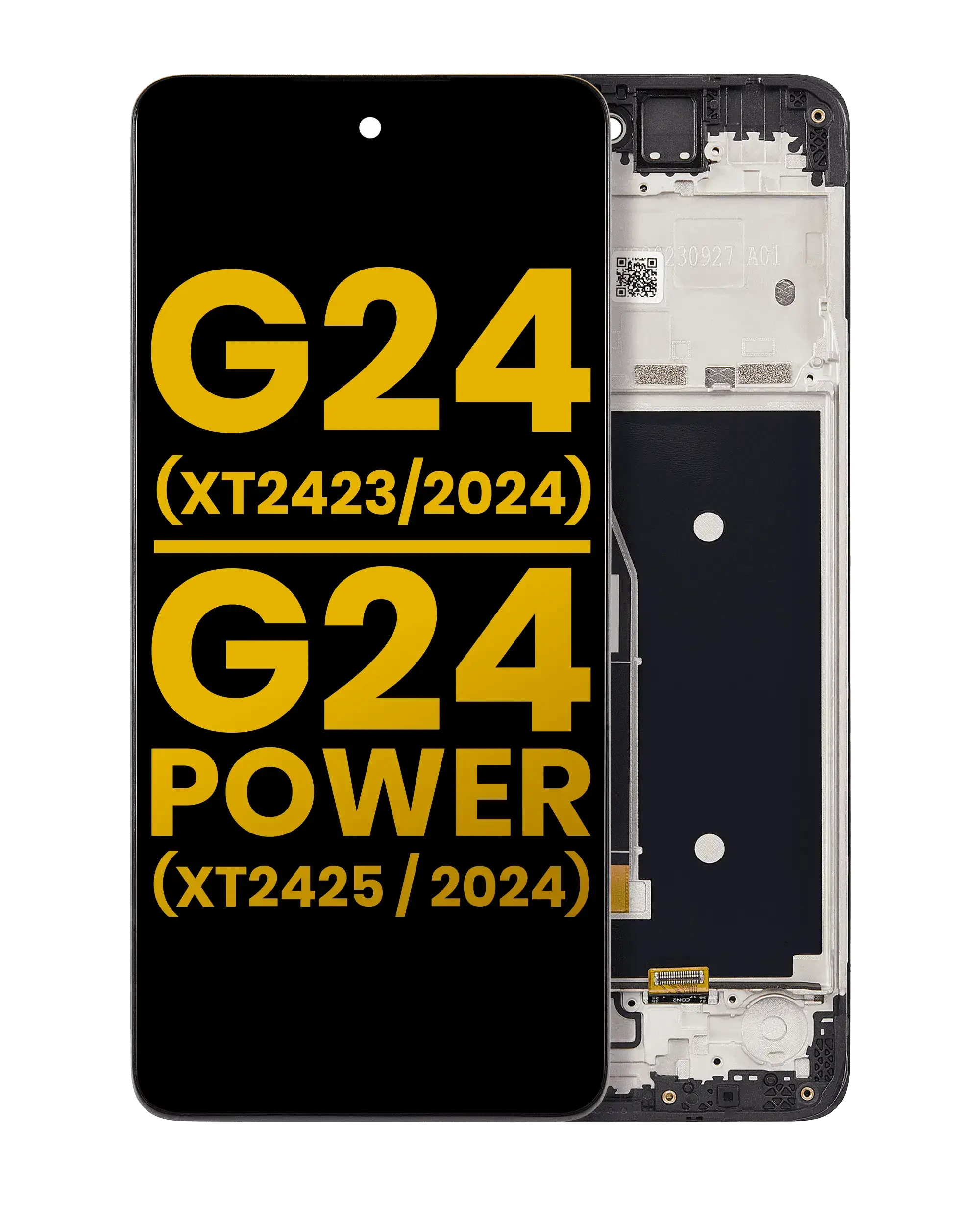 Display LCD completo con Frame per Motorola Moto G24 (XT2423 / 2024) / G24 Power (XT2425-1 / 2024) (Refurbished) (tutti i colori)