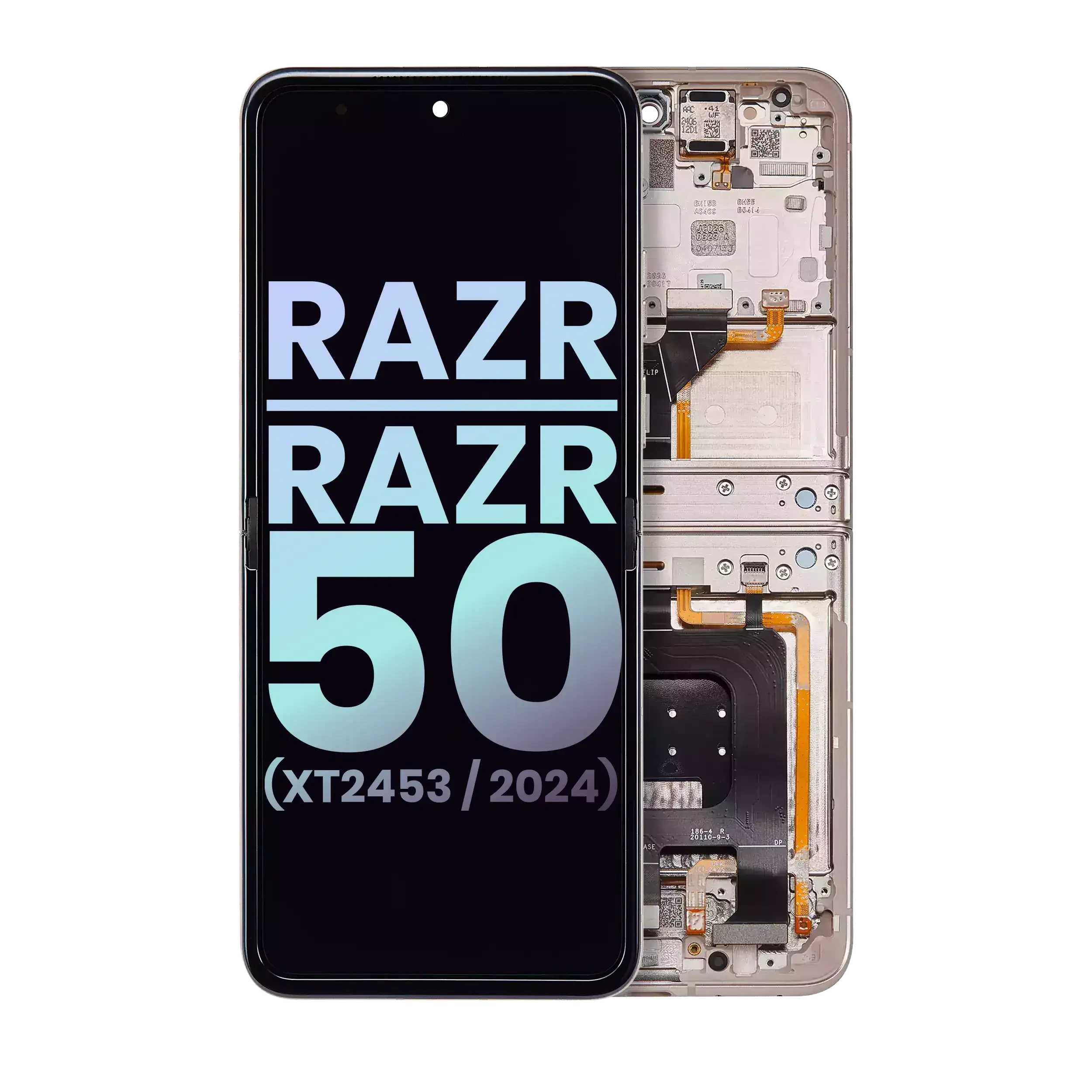 Main Display OLED completo per Motorola Razr / Razr 50 (XT2453 / 2024) (Service Pack) (Beach Sand)