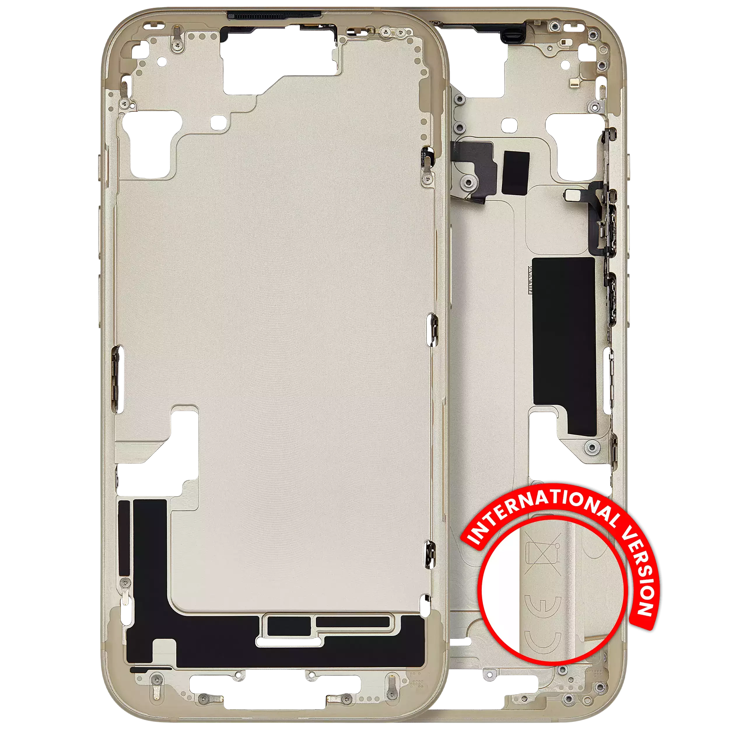 Frame centrale W/ Minuteria per iPhone 15 (EU / Global Version) (Used Service Pack Pull: grado A) (Giallo)