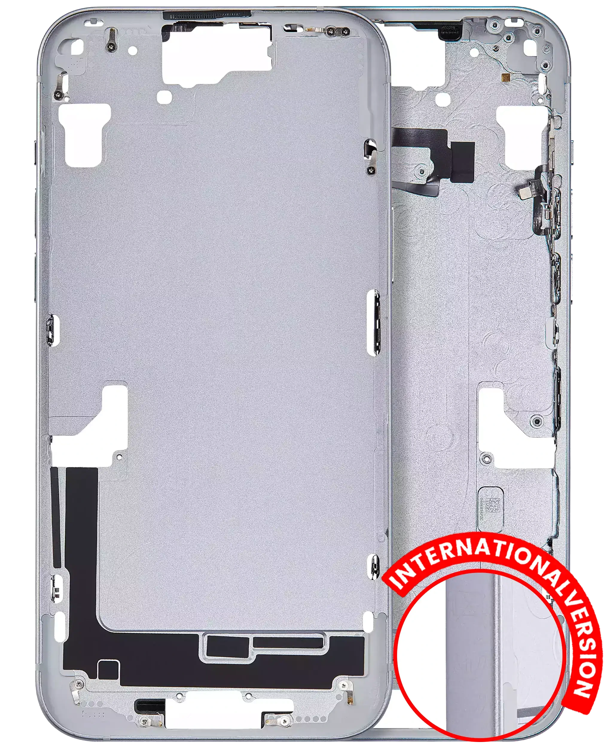 Frame centrale W/ Minuteria per iPhone 15 Plus (EU / Global Version) (Aftermarket Plus) (Blu)