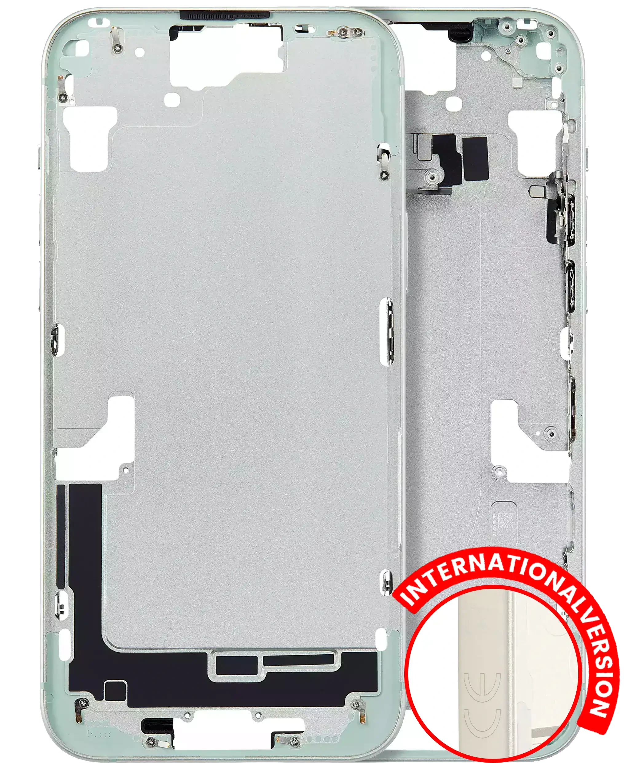 Frame centrale W/ Minuteria per iPhone 15 Plus (EU / Global Version) (Aftermarket Plus) (Verde)
