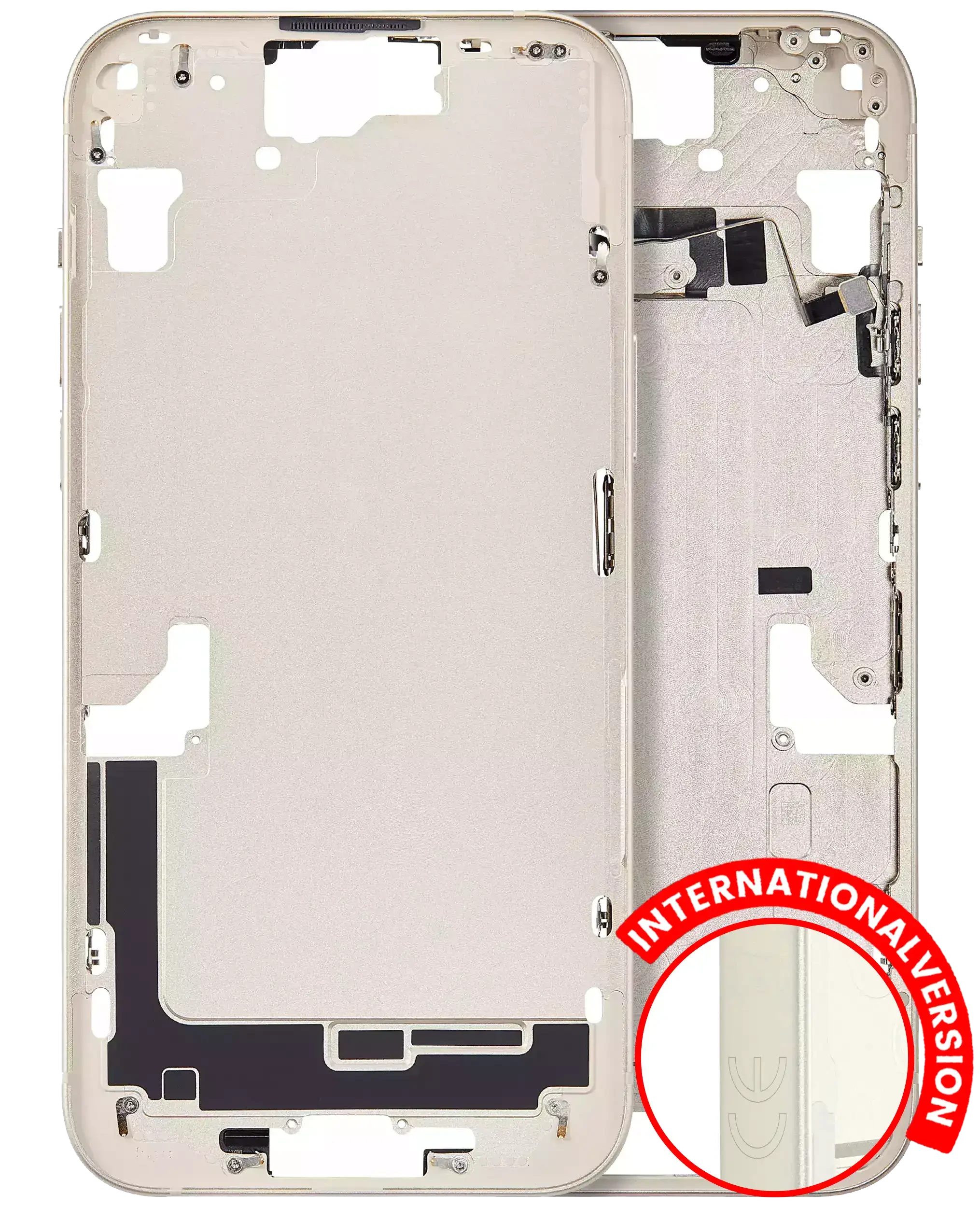 Frame centrale W/ Minuteria per iPhone 15 Plus (EU / Global Version) (Aftermarket Plus) (Giallo)