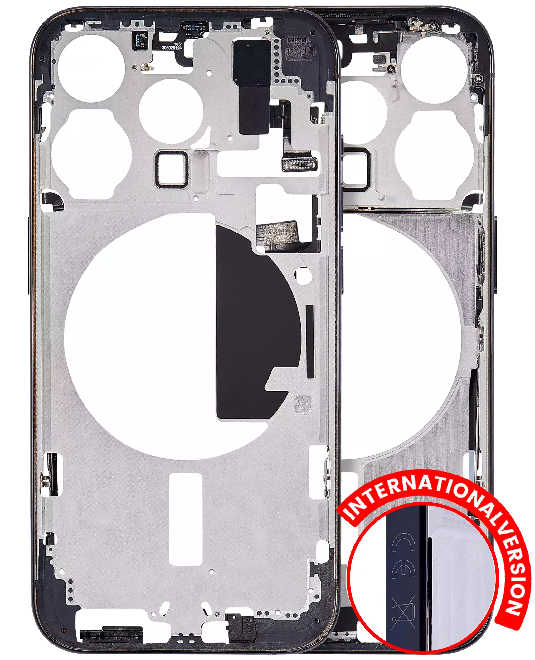 Frame centrale W/ Minuteria per iPhone 15 Pro (EU / Global Version) (Aftermarket Plus) (Titanio blu)