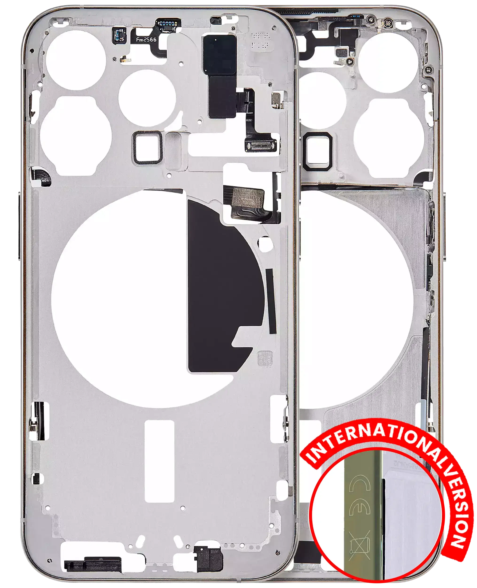 Frame centrale W/ Minuteria per iPhone 15 Pro (EU / Global Version) (Aftermarket Plus) (Titanio naturale)