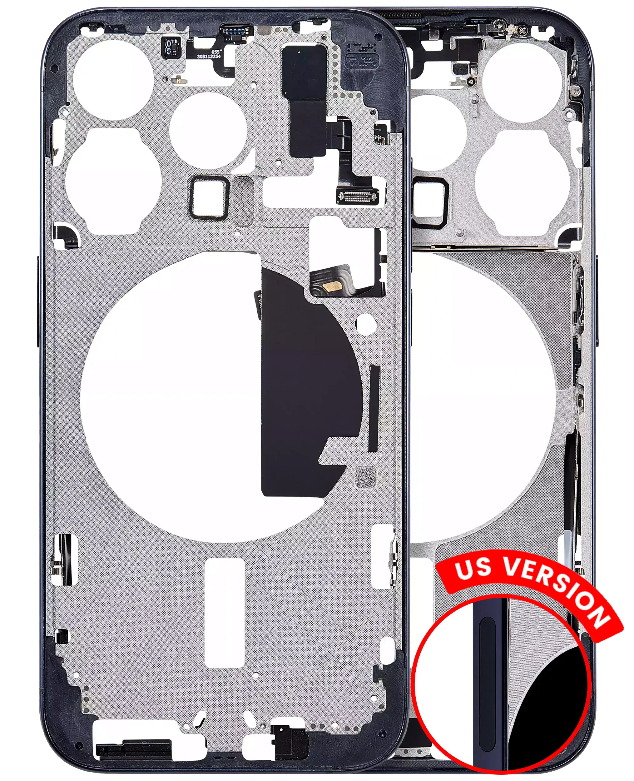 Frame centrale W/ Minuteria per iPhone 15 Pro (US Version) (Aftermarket Plus) (Titanio blu)