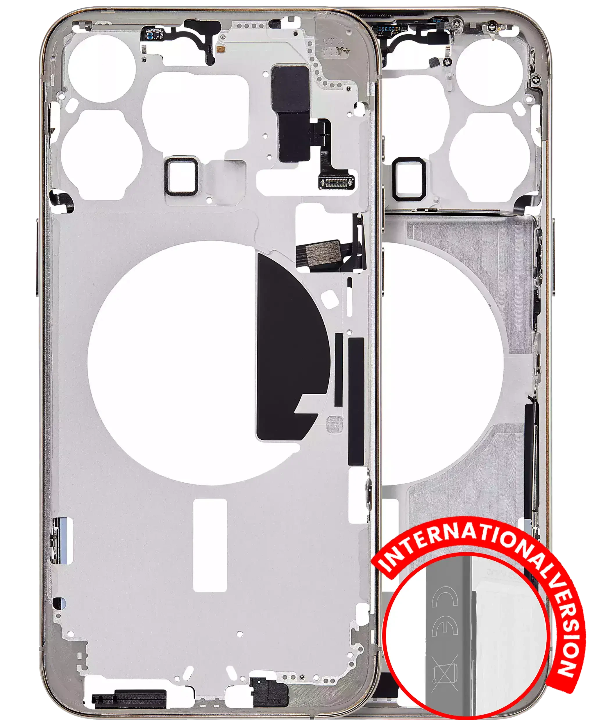 Frame centrale W/ Minuteria per iPhone 15 Pro Max (EU / Global Version) (Aftermarket Plus) (Titanio naturale)