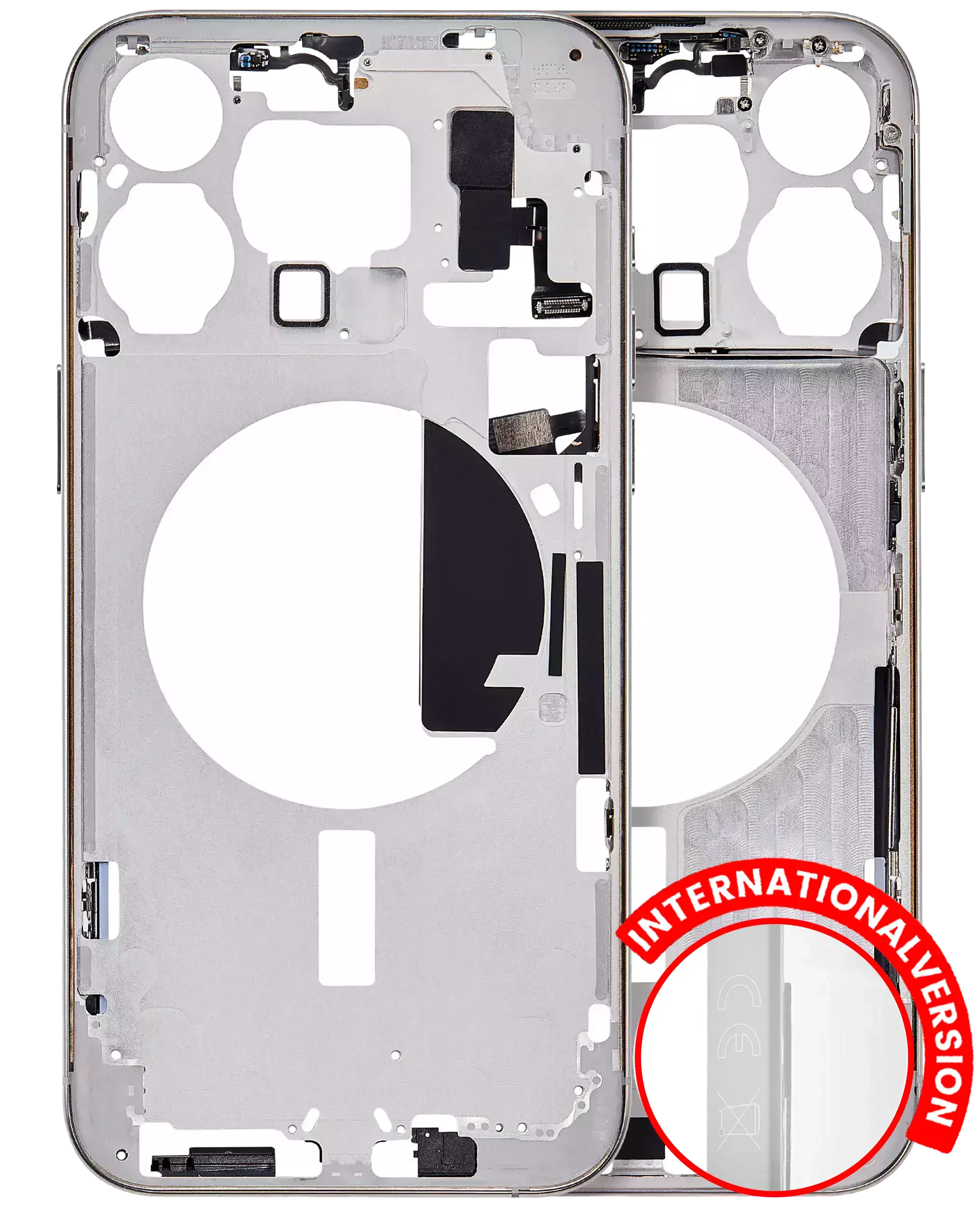 Frame centrale W/ Minuteria per iPhone 15 Pro Max (EU / Global Version) (Aftermarket Plus) (Titanio bianco)