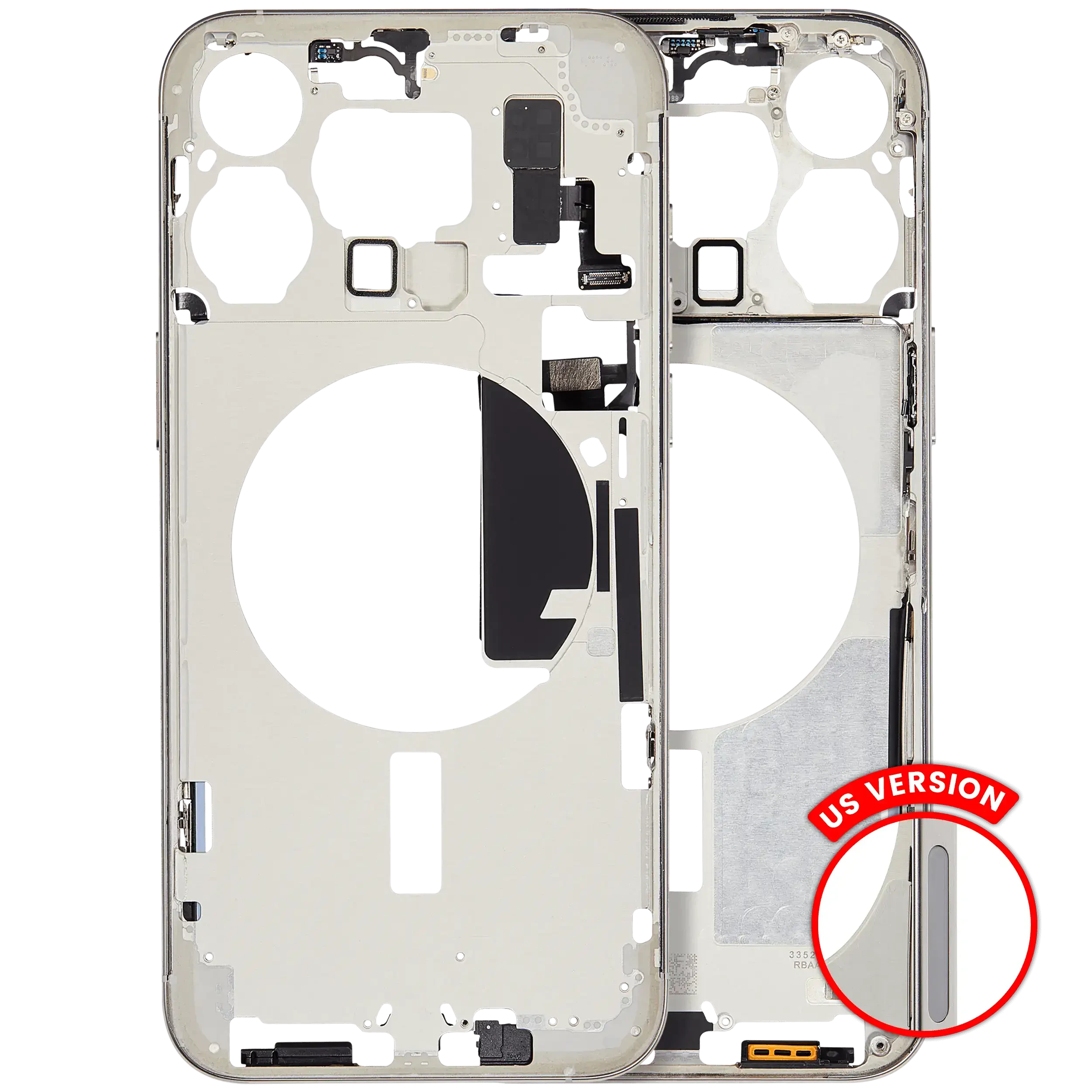 Frame centrale W/ Minuteria per iPhone 15 Pro Max (US Version) (Aftermarket Plus) (Titanio bianco)