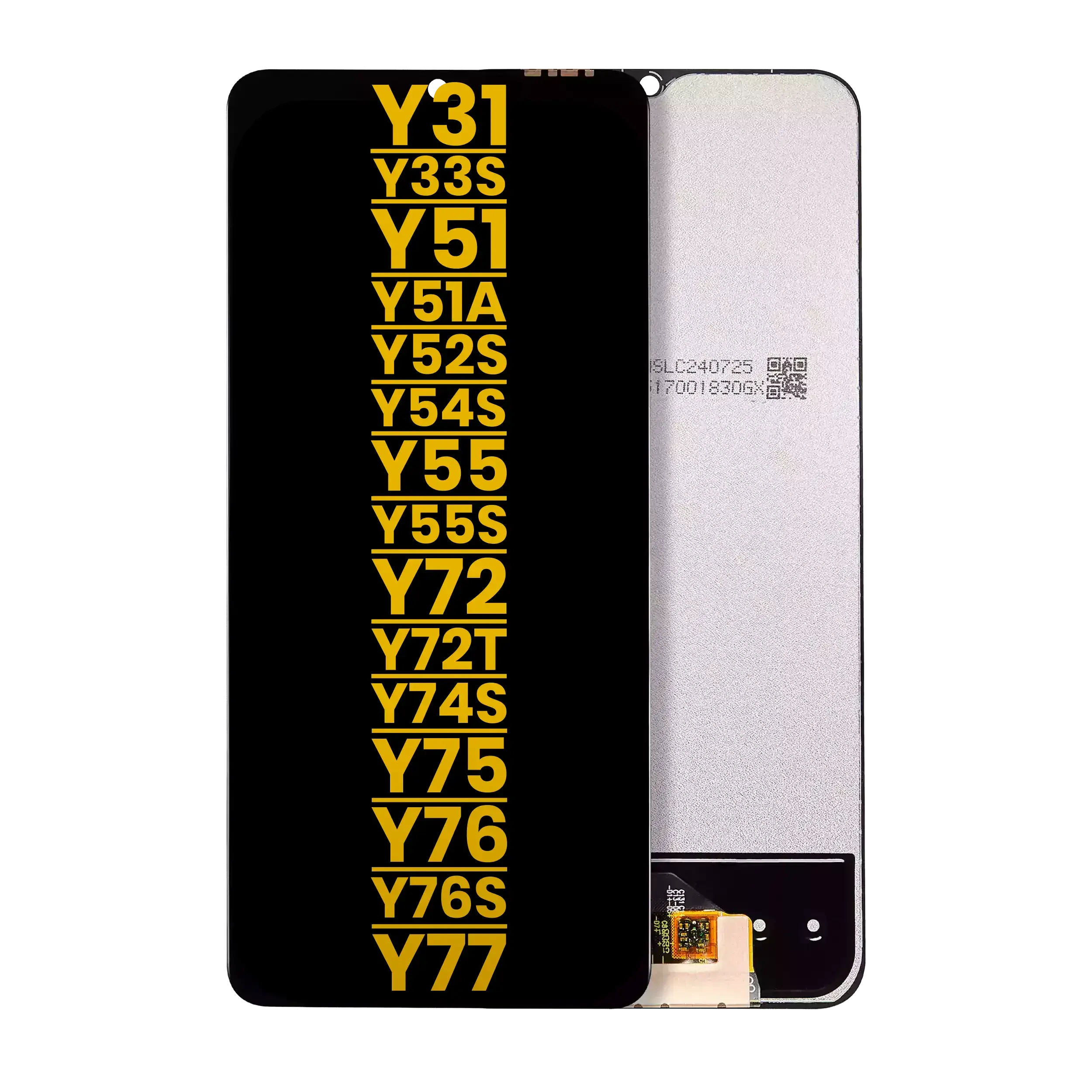 Display LCD completo senza Frame per Vivo Y31 / Y33s / Y51 / Y51a / Y52s 5G / Y53s / Y55 5G / Y55s / Y72 5G / Y72t / Y74s / Y75 5G / Y76 5G / Y76s / Y77 5G (Refurbished) (tutti i colori)