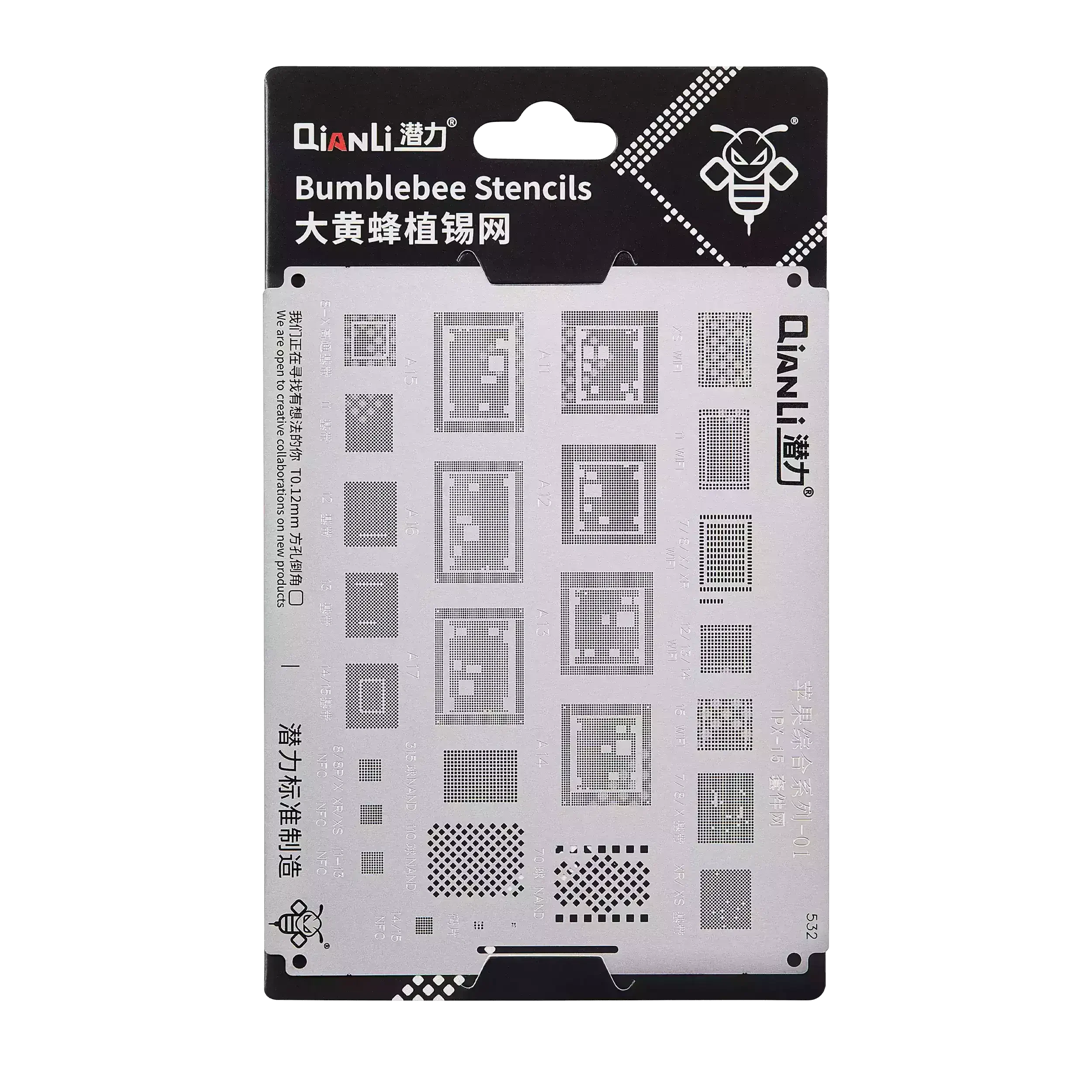 Bumblebee Stencil (QS532) per iPhone X-15 (Qianli)