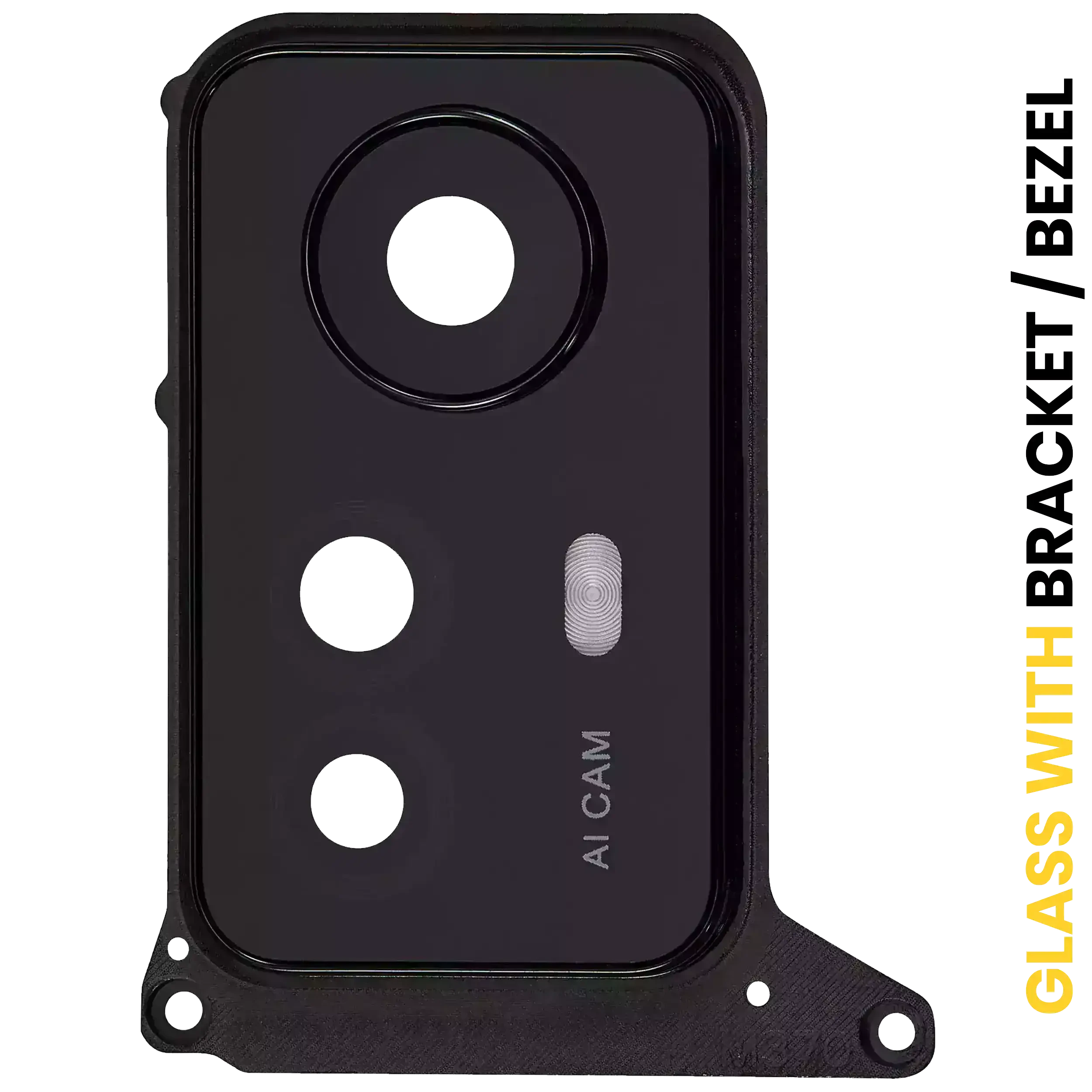 Lente fotocamera posteriore con staffa / Cornice per Xiaomi Redmi Note 12S (Onyx Nero)