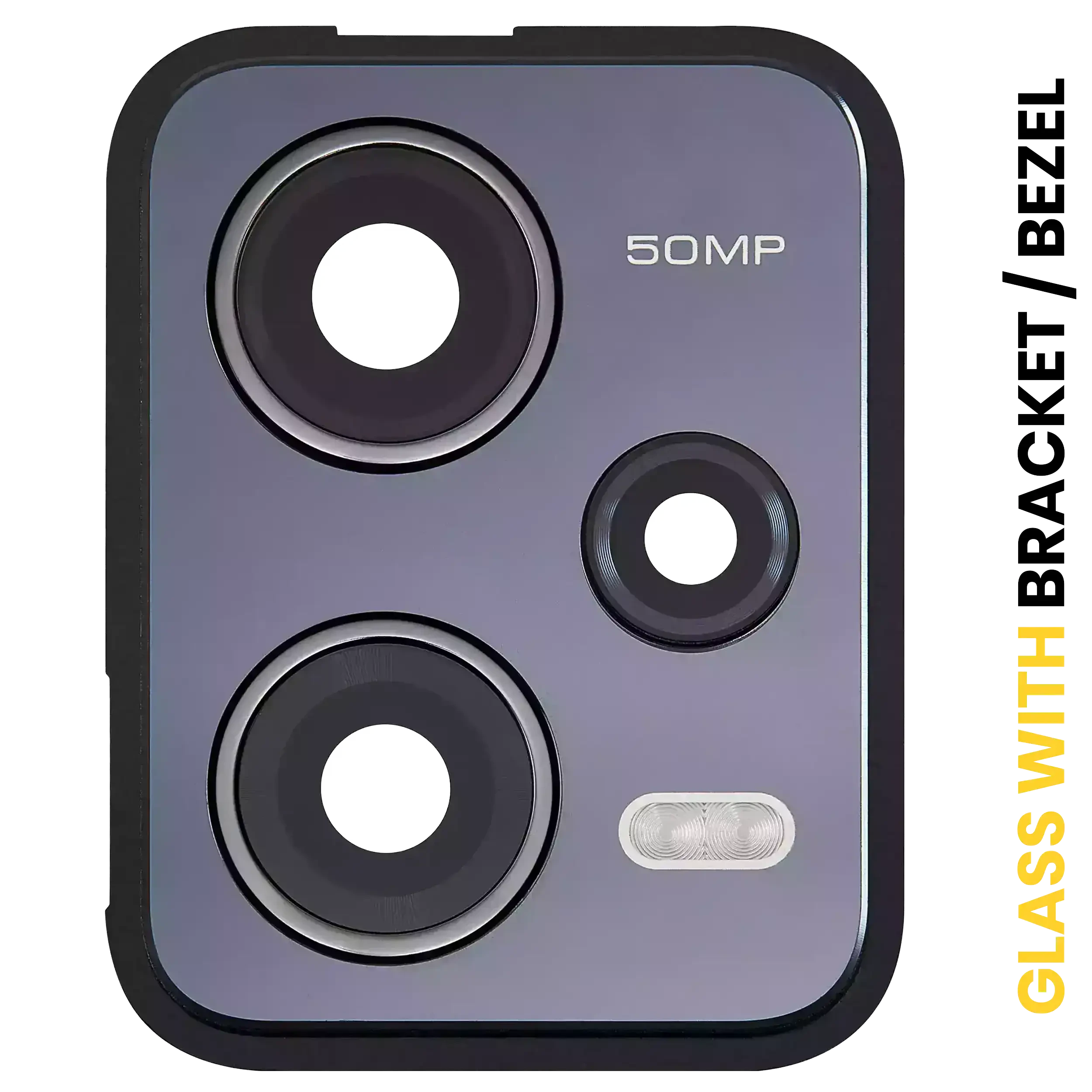 Lente fotocamera posteriore con staffa / Cornice per Xiaomi Redmi Note 12 Pro 5G (Nero)