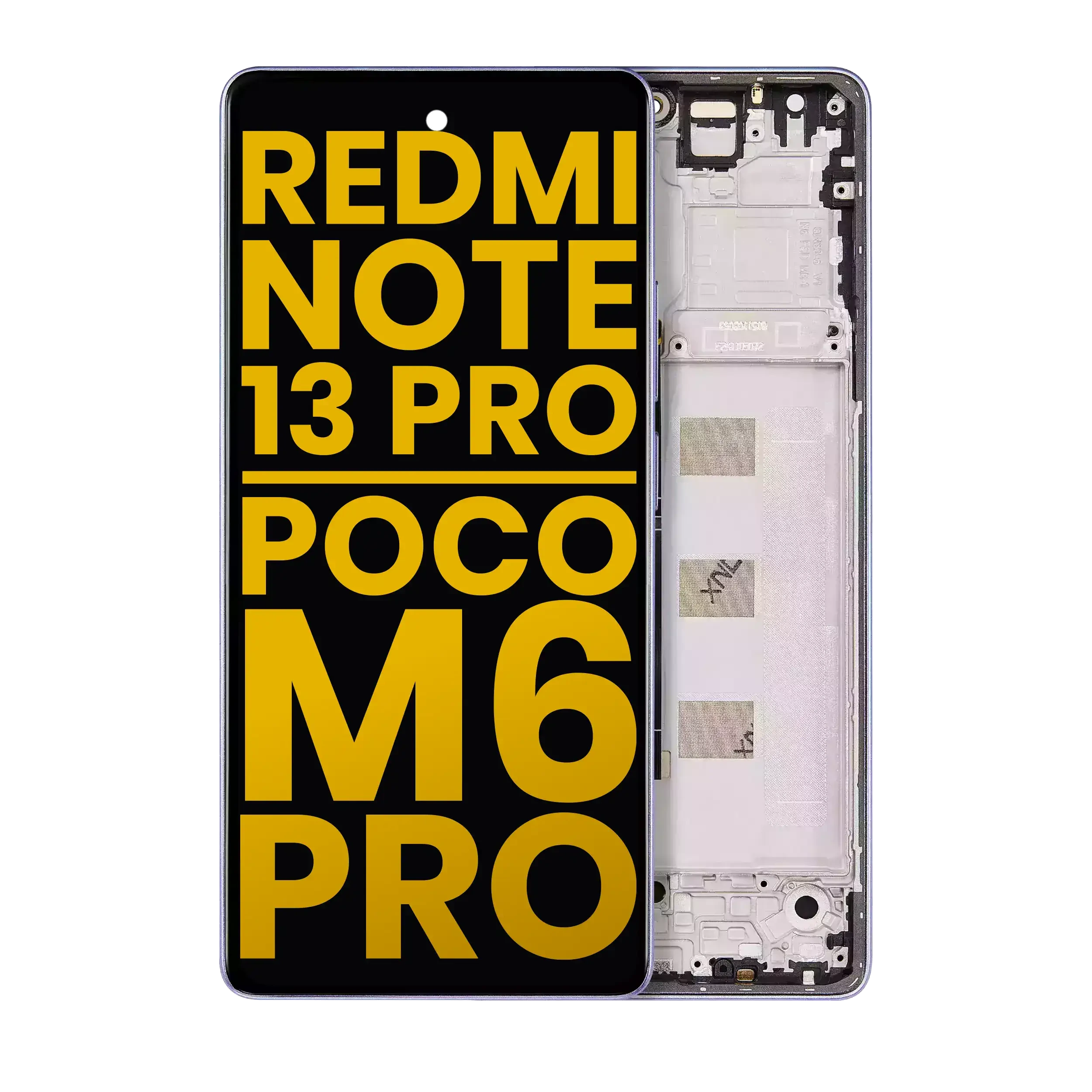 Display OLED completo con Frame per Xiaomi Redmi Note 13 Pro 4G / Poco M6 Pro 4G (Refurbished) (Viola)