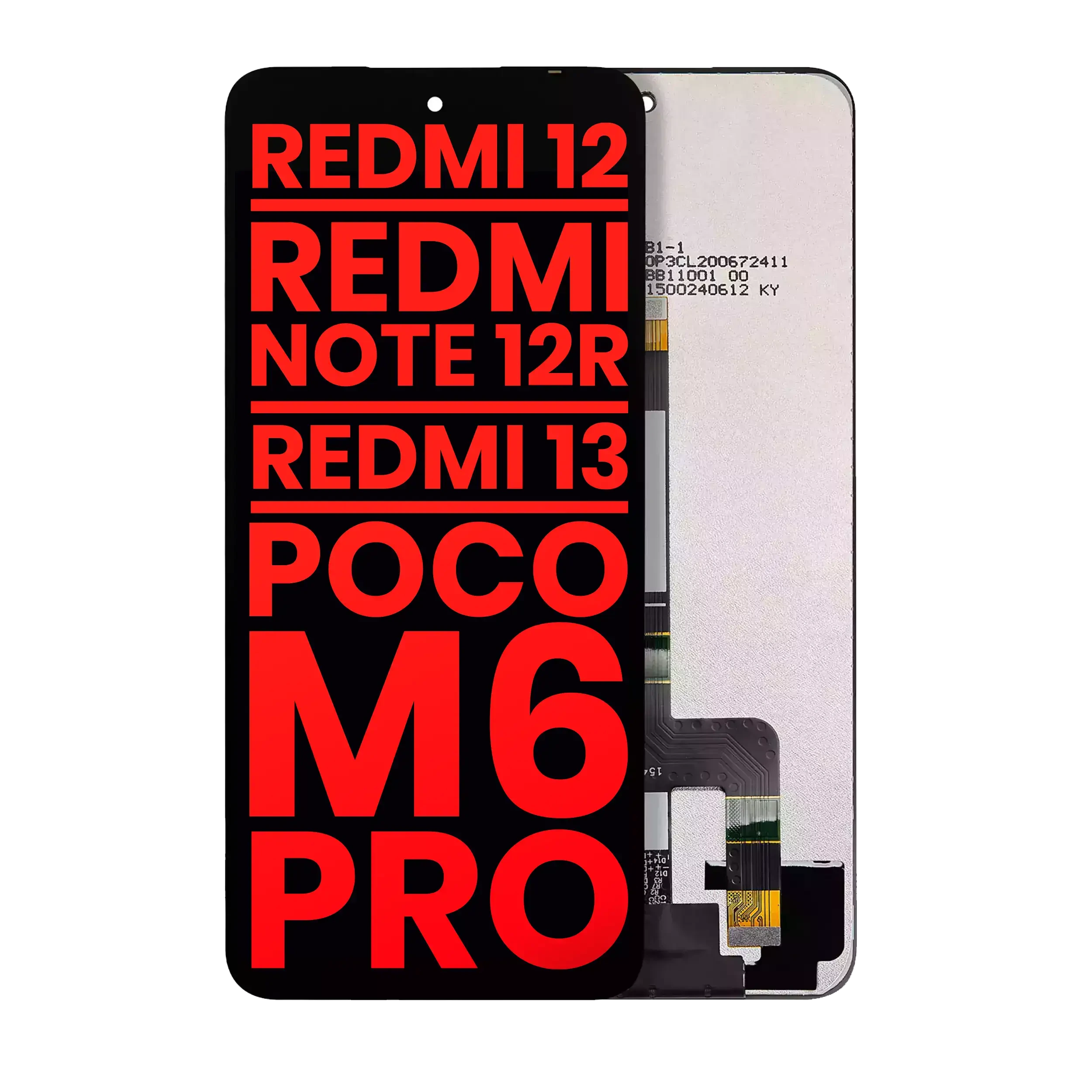 Display LCD completo senza Frame per Xiaomi Redmi 12 4G / Redmi 12 5G / Redmi 13 4G / Redmi 13 5G / Redmi Note 12R / Poco M6 Pro (Aftermarket Plus) (tutti i colori)
