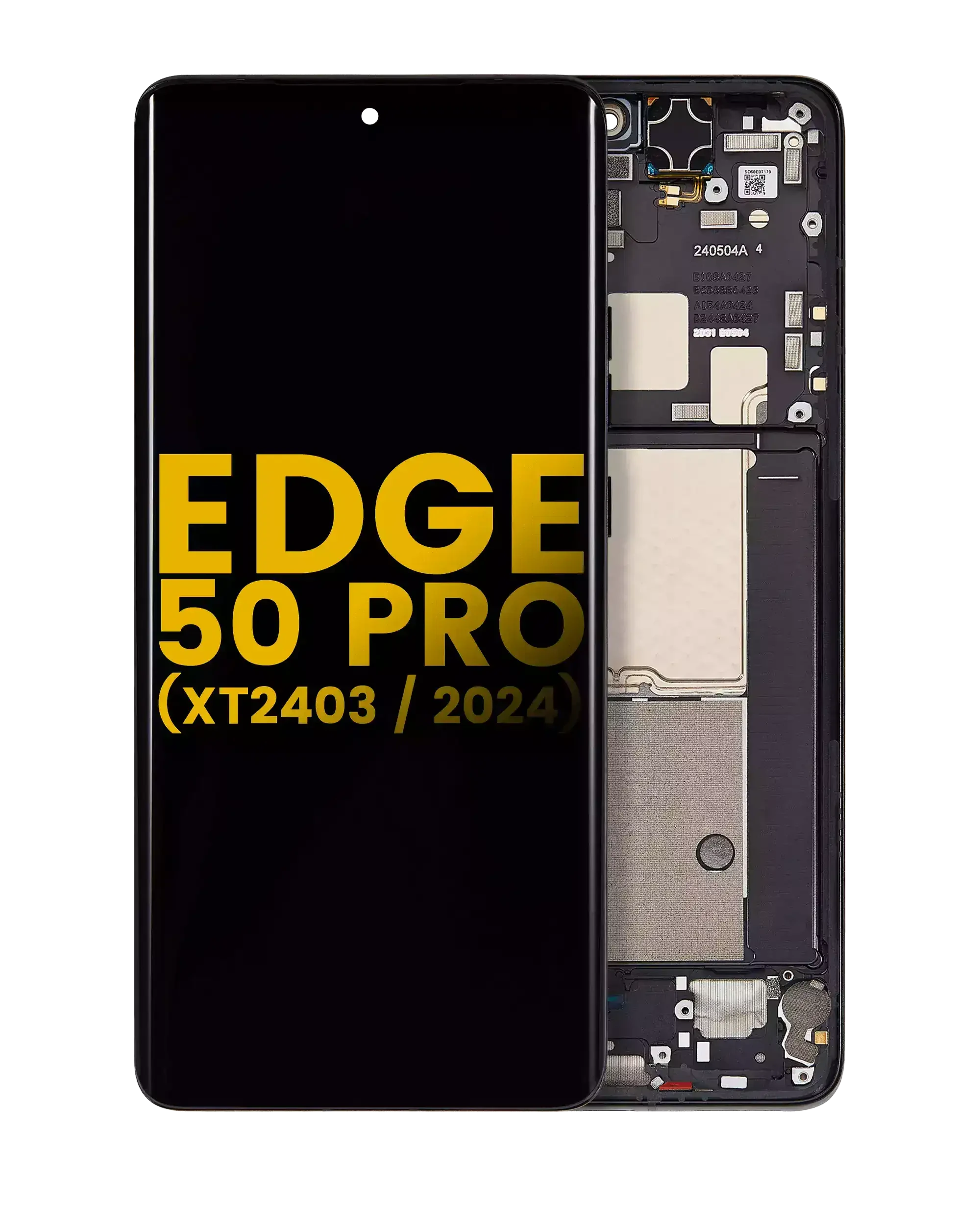 Display OLED completo con Frame per Motorola Moto Edge 50 Pro (XT2403 / 2024) (Refurbished) (Nero Beauty)