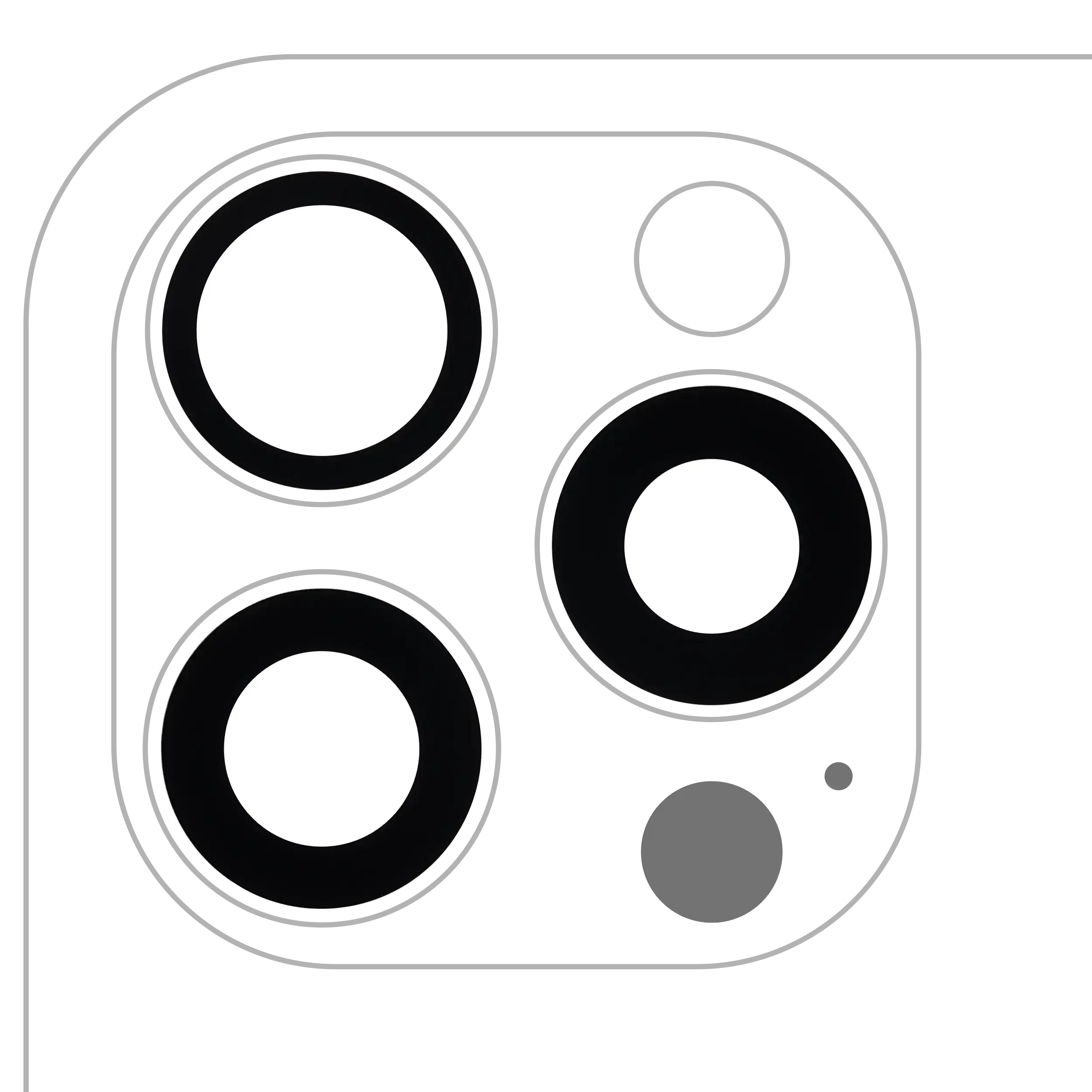 Lente fotocamera posteriore (solo vetro) con adesivo per iPhone 16 Pro / 16 Pro Max (3 set pezzi) (Premium) (Real Sapphire)