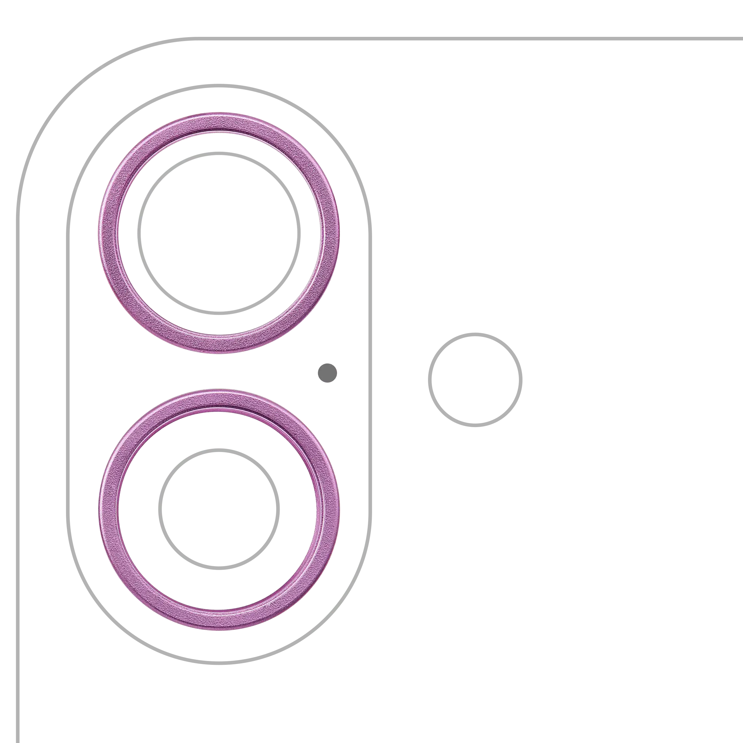 Cornice fotocamera posteriore Ring Only per iPhone 16 / 16 Plus (Rosa) (2 set pezzi)
