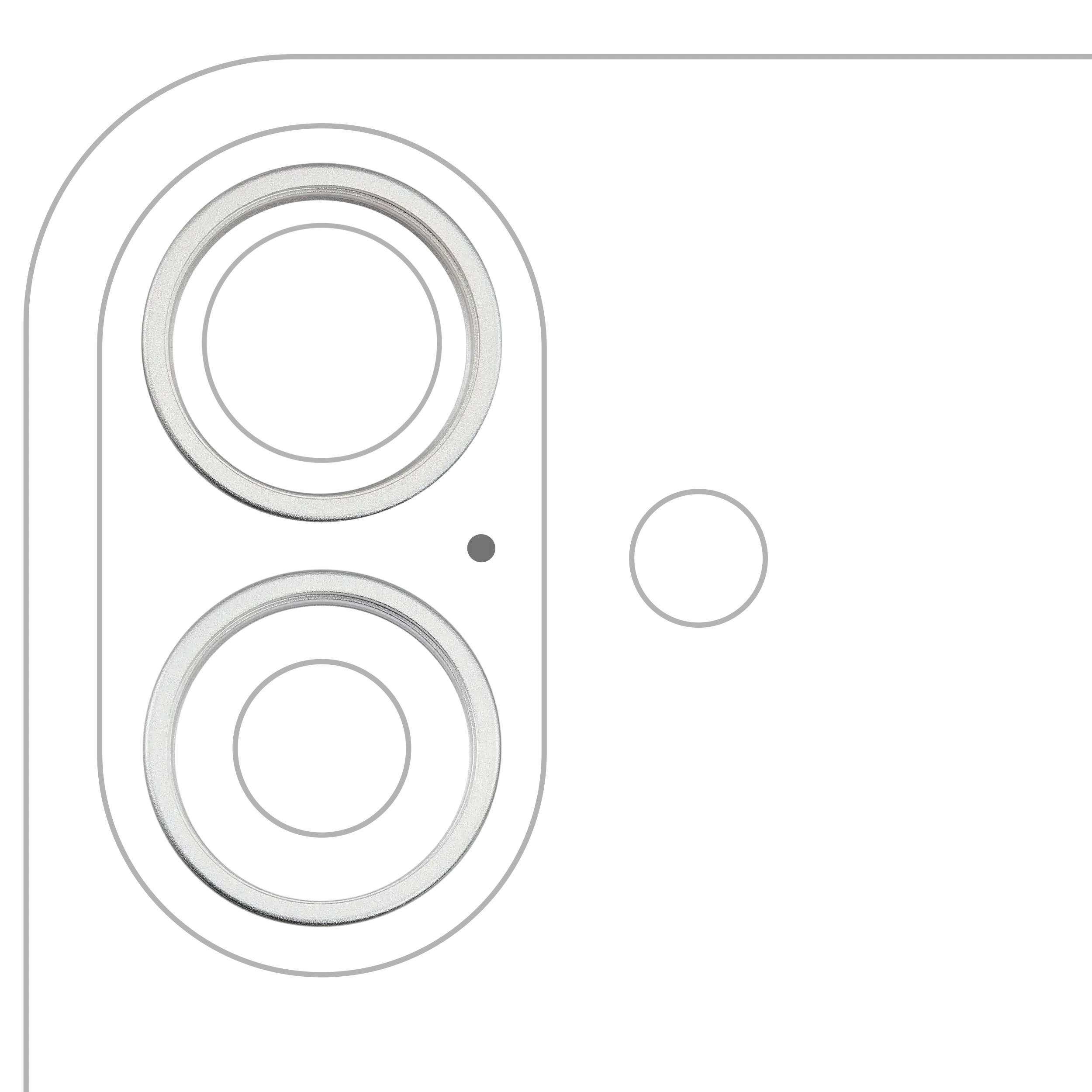 Cornice fotocamera posteriore Ring Only per iPhone 16 / 16 Plus (Bianco) (2 set pezzi)