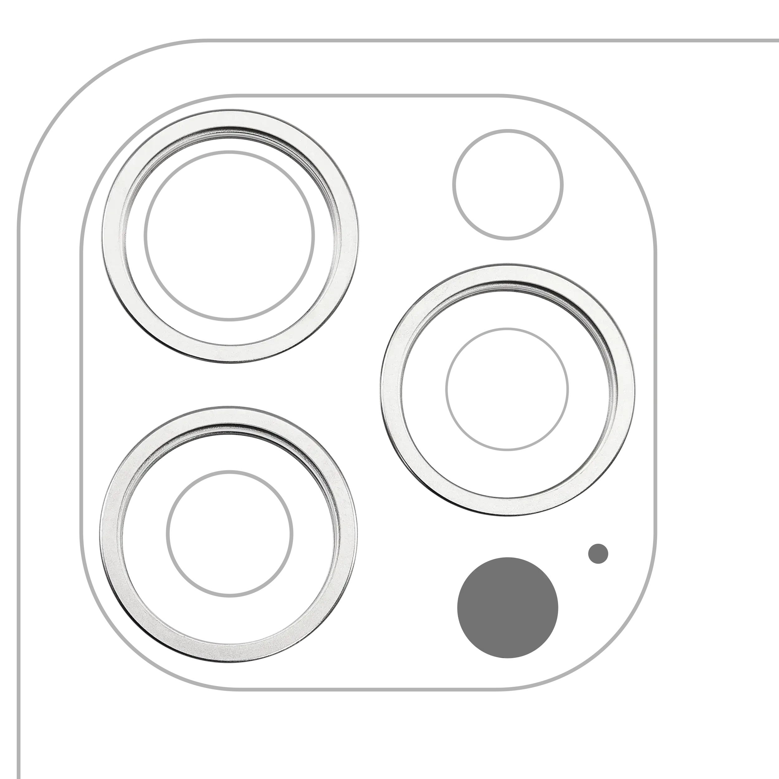 Cornice fotocamera posteriore Ring Only per iPhone 16 Pro / 16 Pro Max (Titanio bianco) (3 set pezzi)