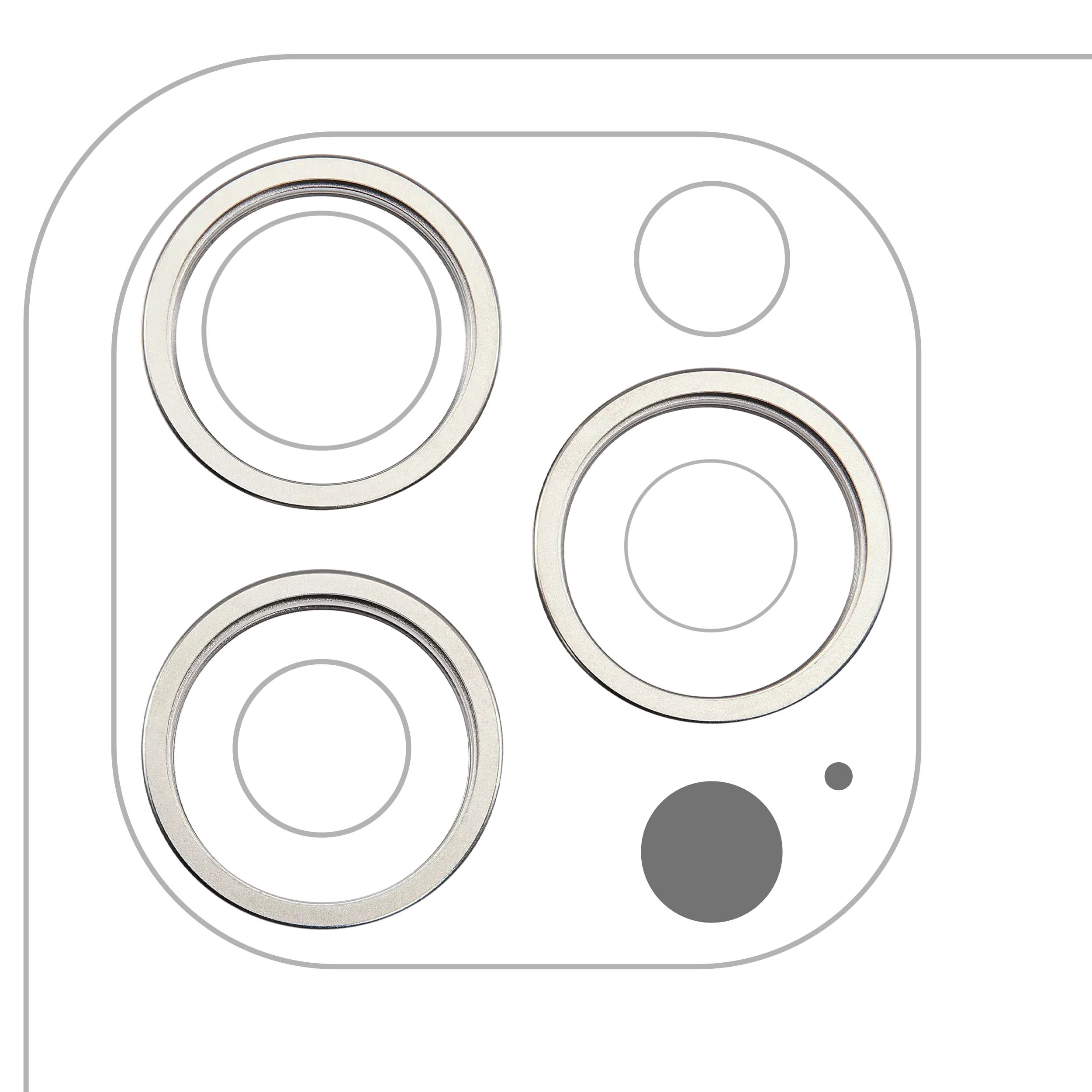 Cornice fotocamera posteriore Ring Only per iPhone 16 Pro / 16 Pro Max (Titanio naturale) (3 set pezzi)