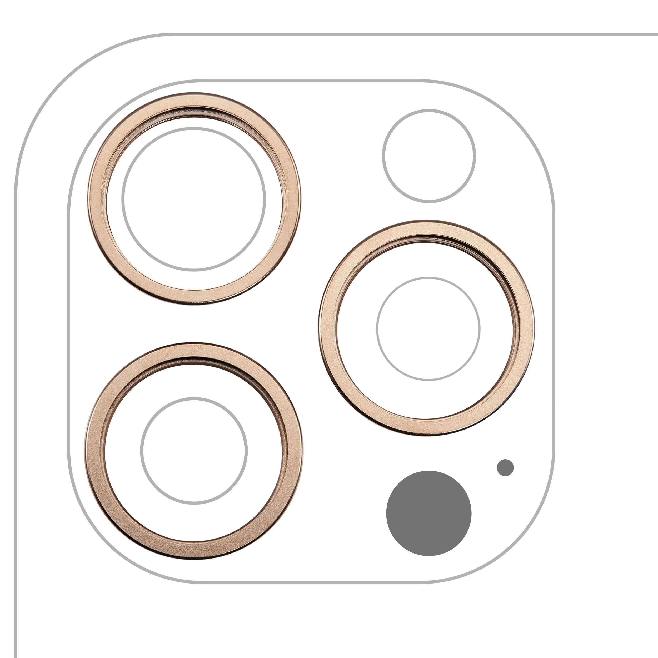 Cornice fotocamera posteriore Ring Only per iPhone 16 Pro / 16 Pro Max (Desert Titaniuml) (3 set pezzi)
