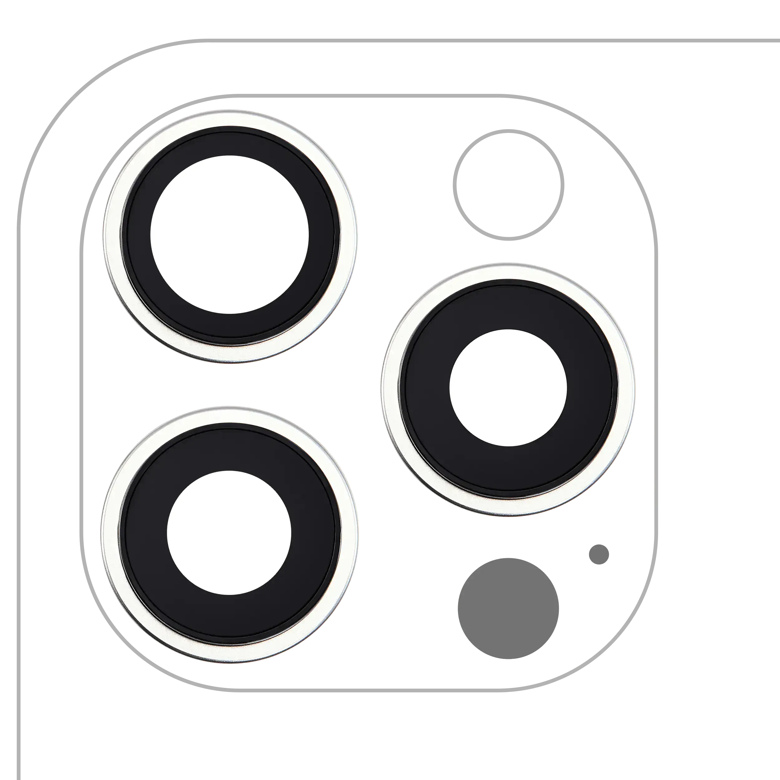 Lente fotocamera posteriore con staffa e Cornice per iPhone 16 Pro / 16 Pro Max (Titanio bianco) (3 set pezzi) (Premium)