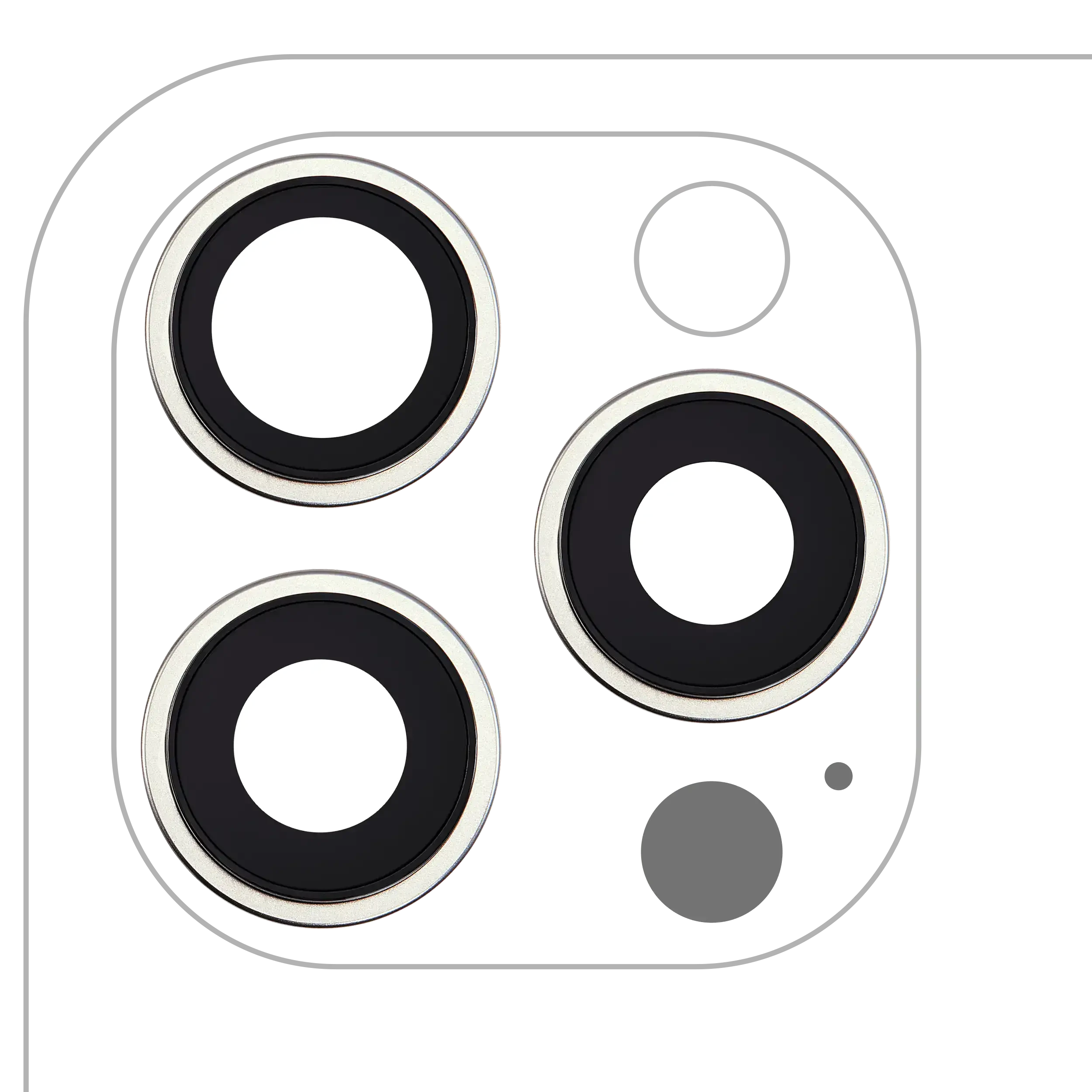 Lente fotocamera posteriore con staffa e Cornice per iPhone 16 Pro / 16 Pro Max (Titanio naturale) (3 set pezzi) (Premium)