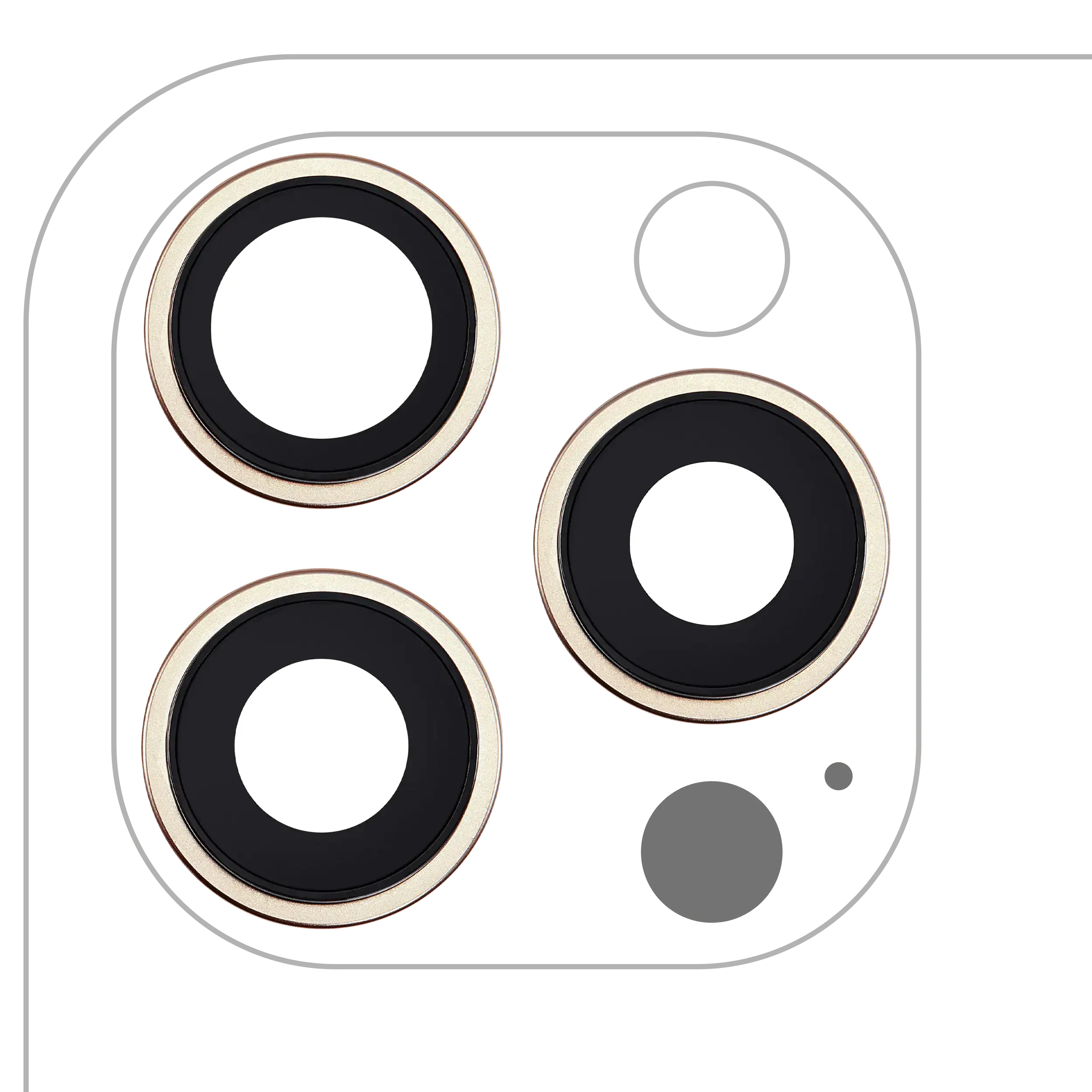 Lente fotocamera posteriore con staffa e Cornice per iPhone 16 Pro / 16 Pro Max (Titanio sabbia) (3 set pezzi) (Premium)
