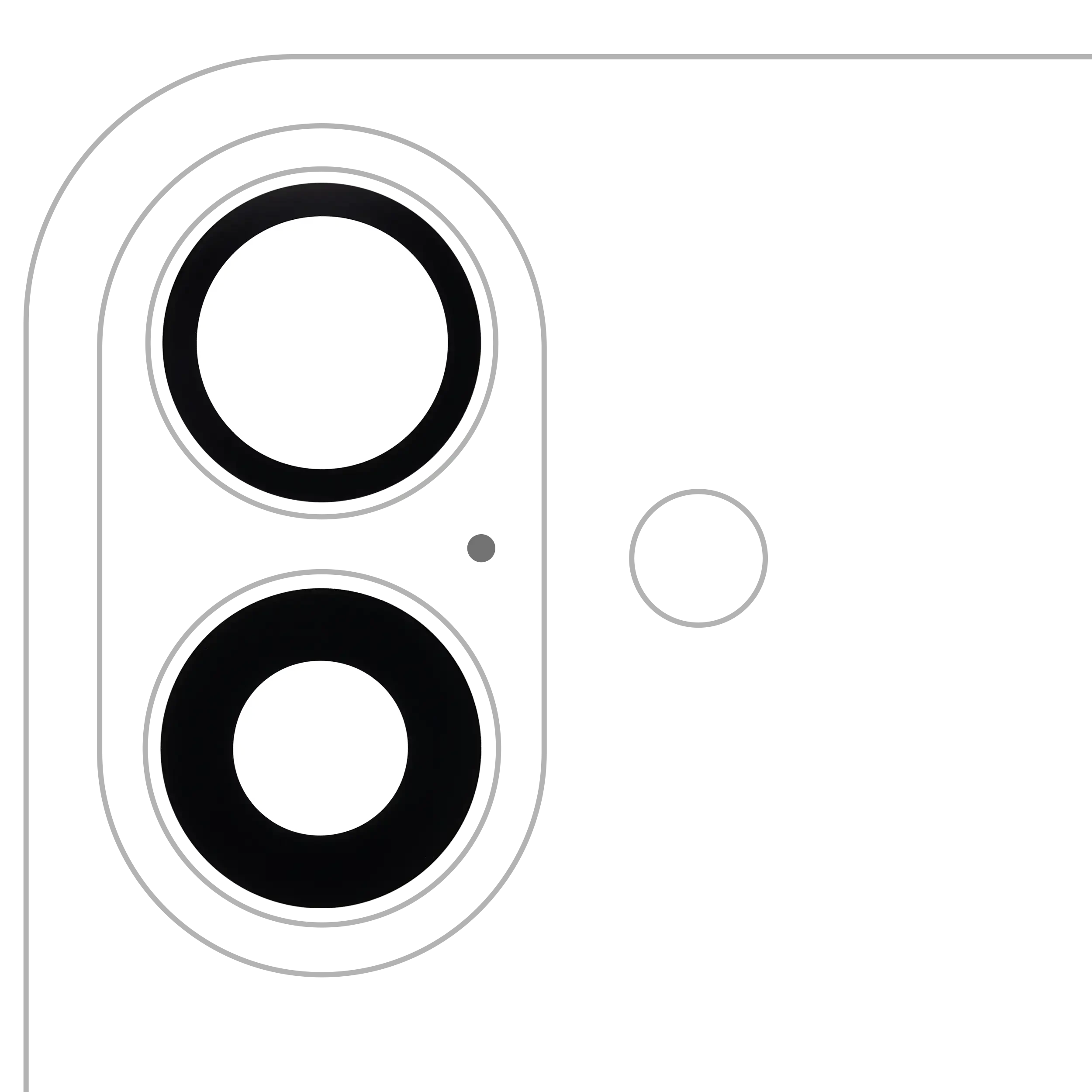 Lente fotocamera posteriore (solo vetro) con adesivo per iPhone 16 / 16 Plus / 17 (2 set pezzi) (Aftermarket Plus) (10 pezzi)