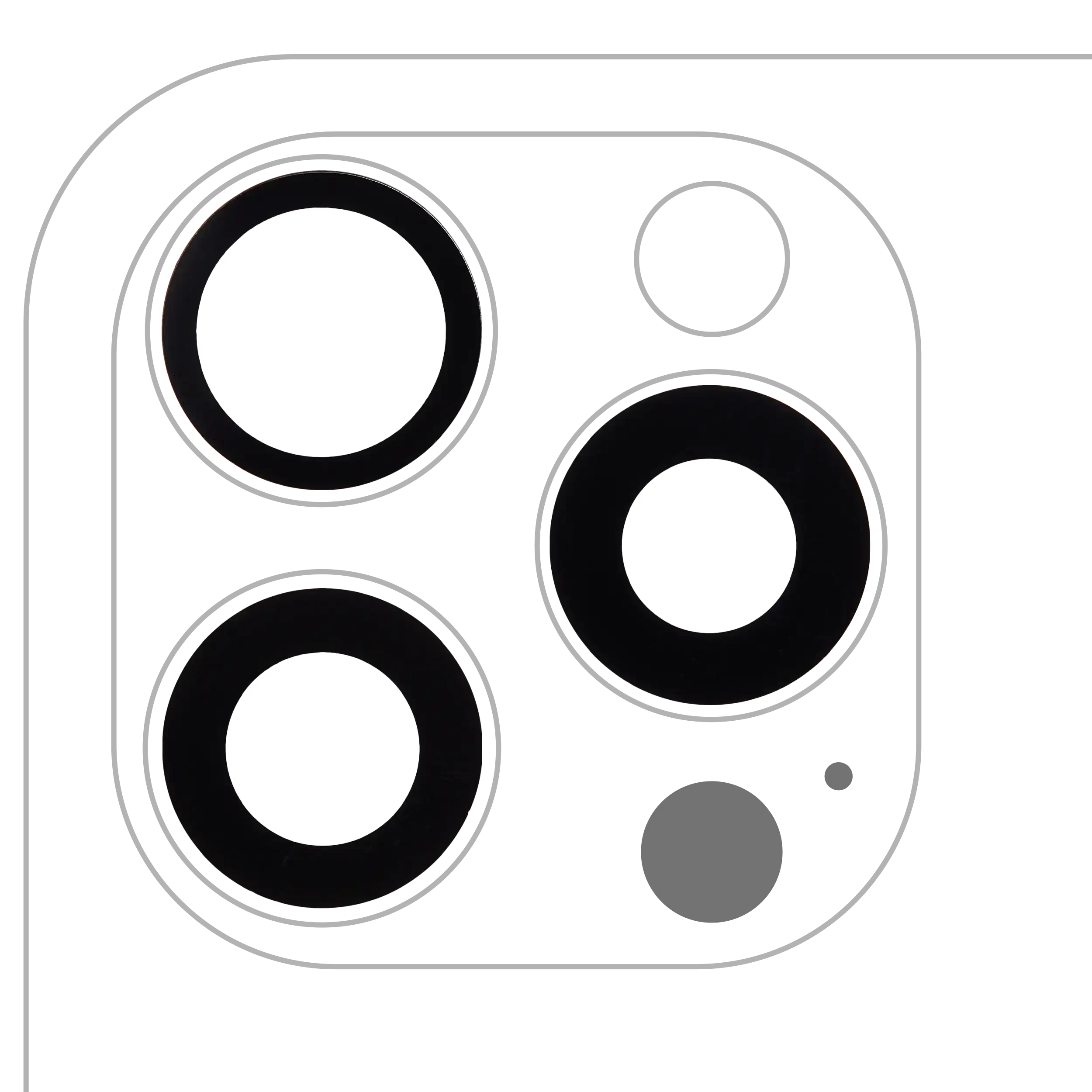 Lente fotocamera posteriore (solo vetro) con adesivo per iPhone 16 Pro / 16 Pro Max (3 set pezzi) (Aftermarket Plus) (10 pezzi)