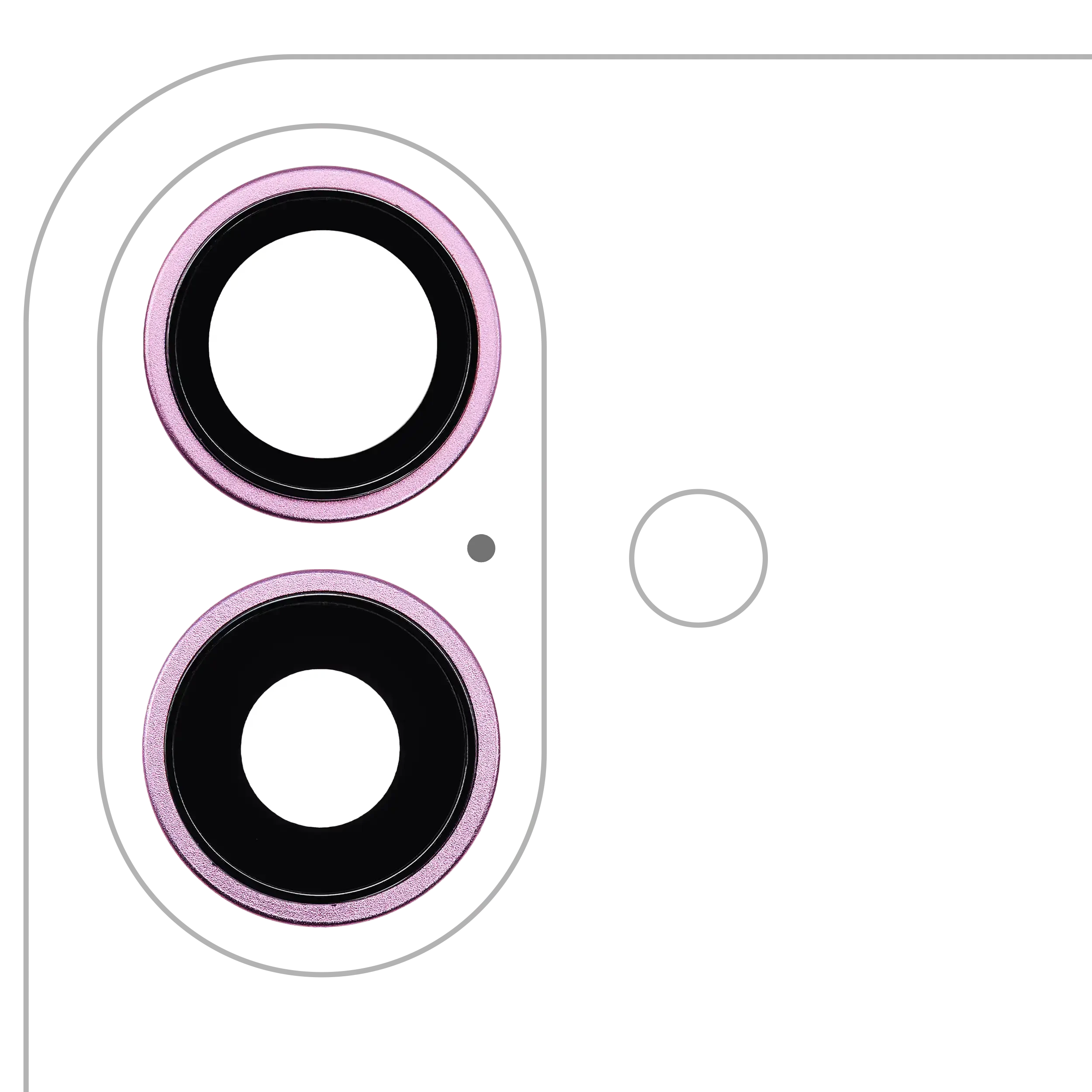 Lente fotocamera posteriore con staffa e Cornice per iPhone 16 / 16 Plus (Rosa) (2 set pezzi) (Premium)